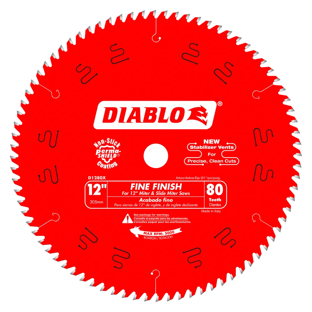 12 Inch x 80 Tooth Fine Finish Saw Blade - 4 Pack | Premium Circular Saw Blades for Woodworking, Plywood & MDF Cutting | Perfect for DIY Projects & Professional Use