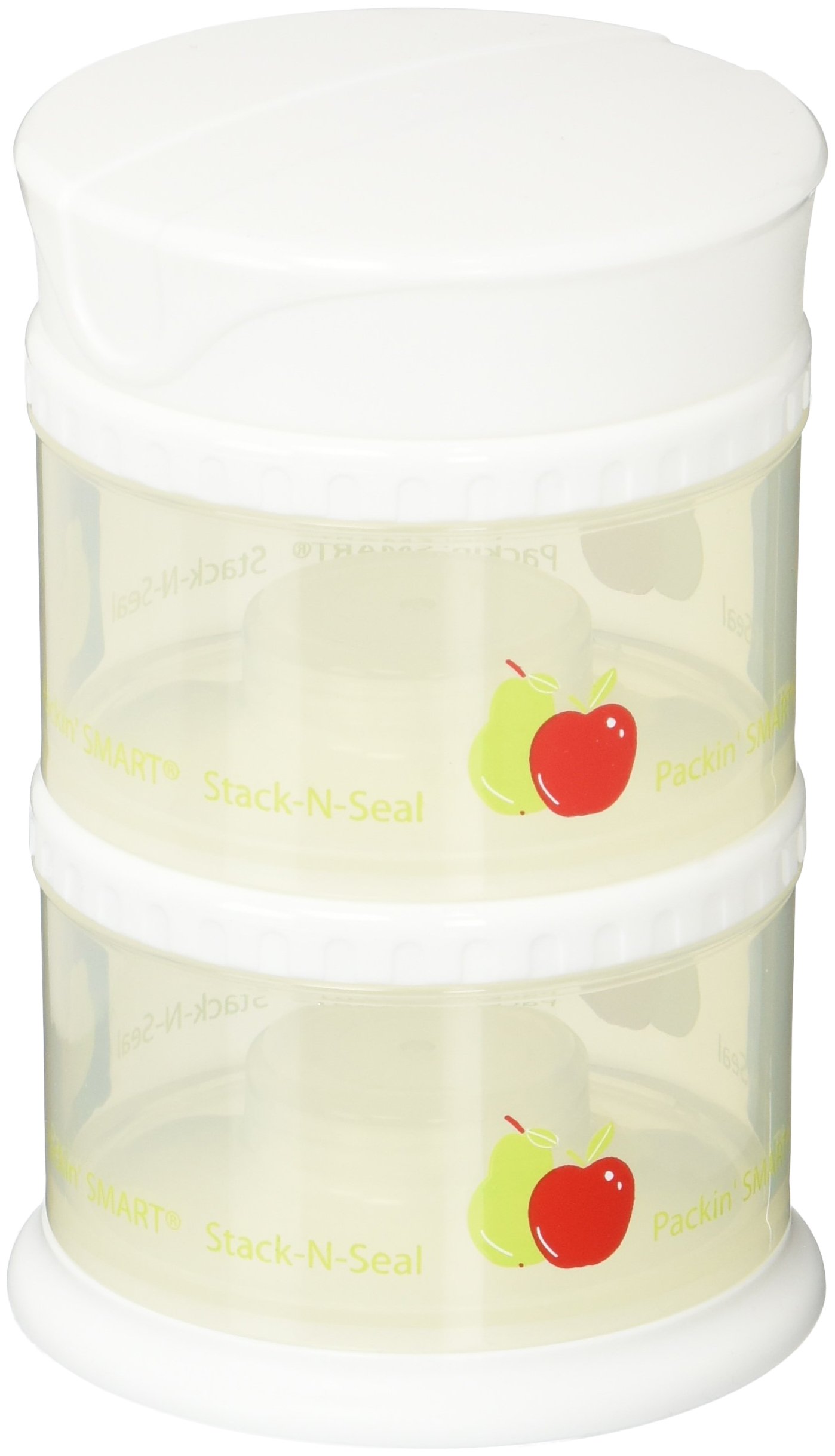 Innobaby Two-Tier Stackable & Sealable Food Storage Containers with Pattern Design - Perfect for Fruits, Snacks & Meal Prep Organization