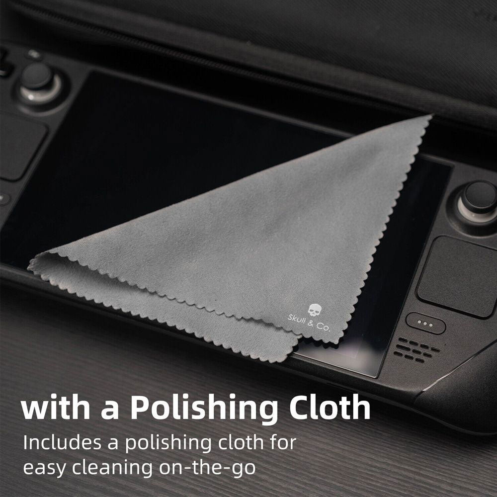 Skull & Co. Slim Carrying Case for Steam Deck - Black Protective Cover | Portable Travel Storage for Steam Deck Console | Perfect for Gaming On-The-Go & Travel Accessories