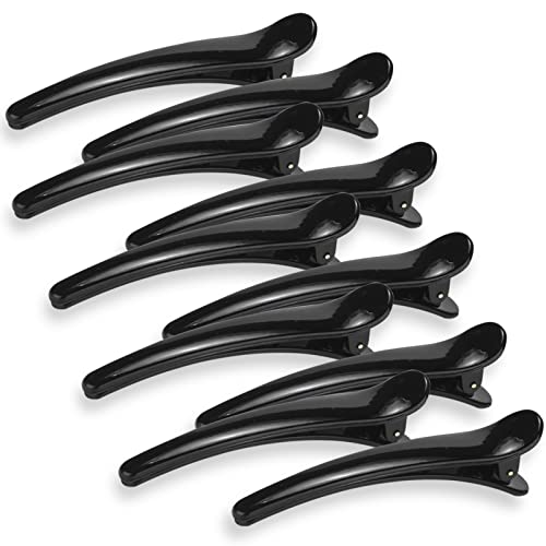 12 Pcs Non-Slip Duckbill Alligator Hair Clips for Women - Black Plastic Hair Barrettes & Pins for Styling, Sectioning - Perfect for Daily Use, Work, and Special Occasions