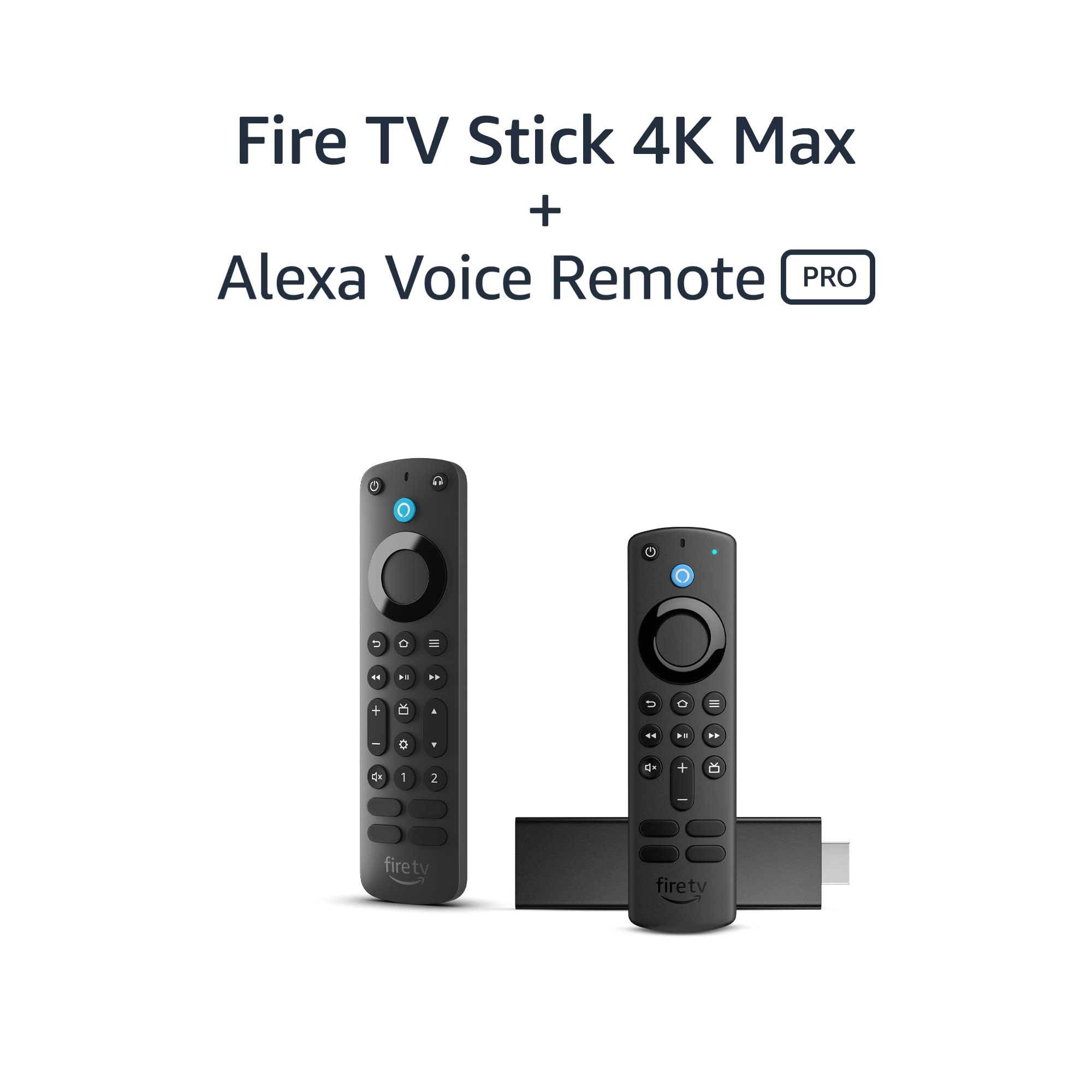 Fire TV Stick 4K Max Streaming Device with Alexa Voice Remote Pro - Watch Movies, Play Games & Smart Home Control