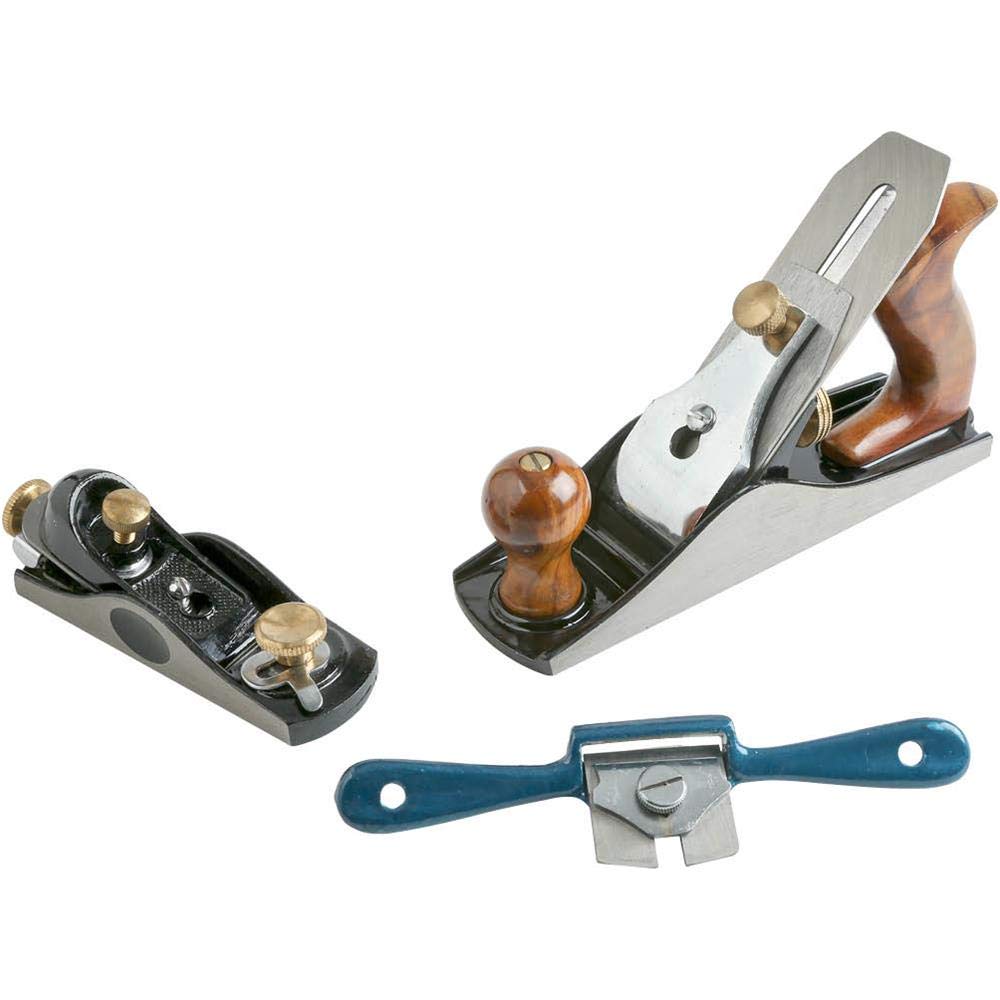 Grizzly H6243 3-Piece Woodworking Plane Set - Premium Hand Planes for Smoothing, Shaping & Finishing Wood - Ideal for Carpentry, DIY Projects & Furniture Making