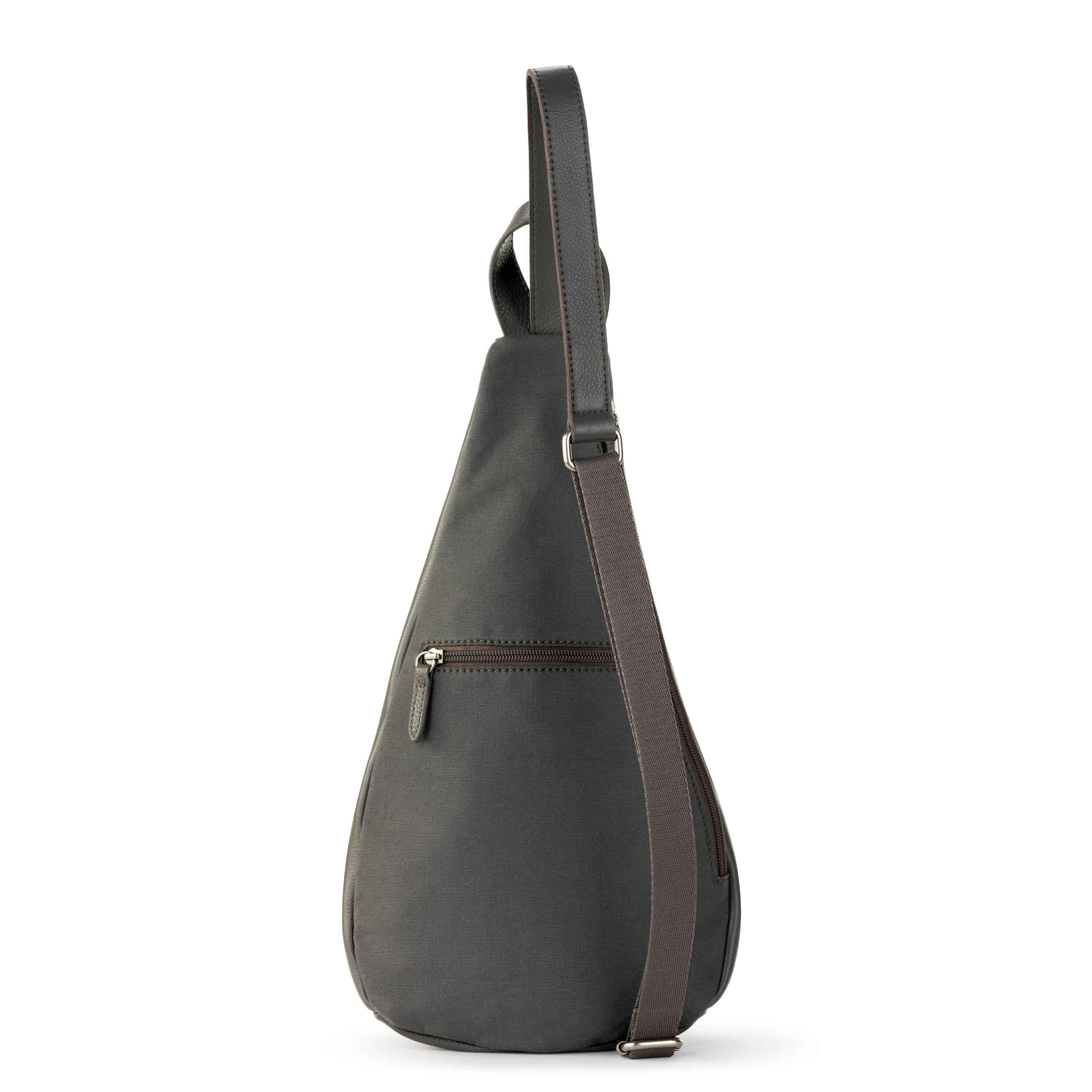 Geo Sling Backpack - Premium Leather Crossbody Bag for Men & Women - Stylish Slate Gray Design - Perfect for Travel, Hiking & Daily Commute