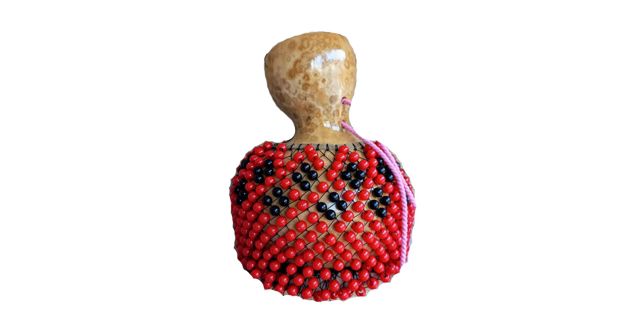 Black and Red Beaded Shekere - Authentic Latin Percussion Instrument for Musicians & Music Lovers - Perfect Rhythm Gift for Mother's Day, Birthdays & Special Occasions - Great for Live Performances, Music Classes & Home Decor