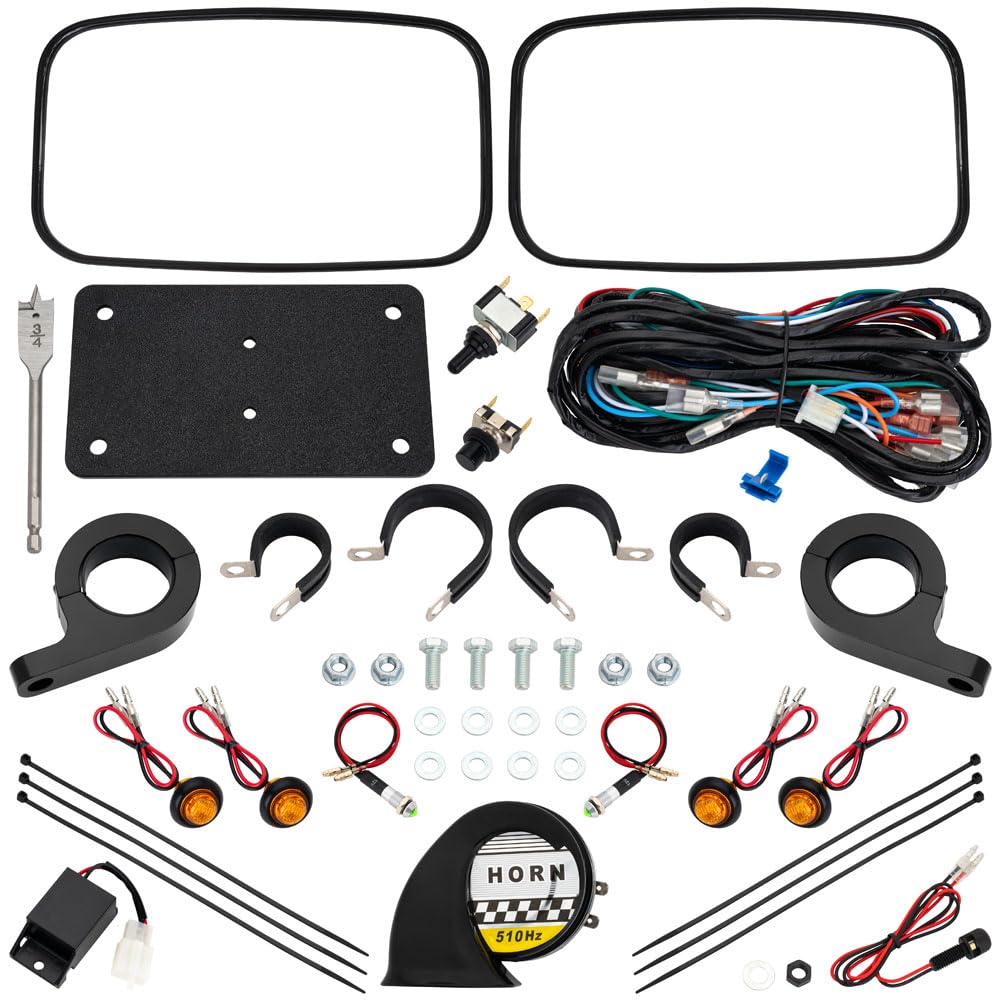 Tusk UTV Horn & Signal Kit with Mirrors - Universal Off-Road Accessory for Side by Side Vehicles - Perfect for Trail Riding, Hunting & Farm Work