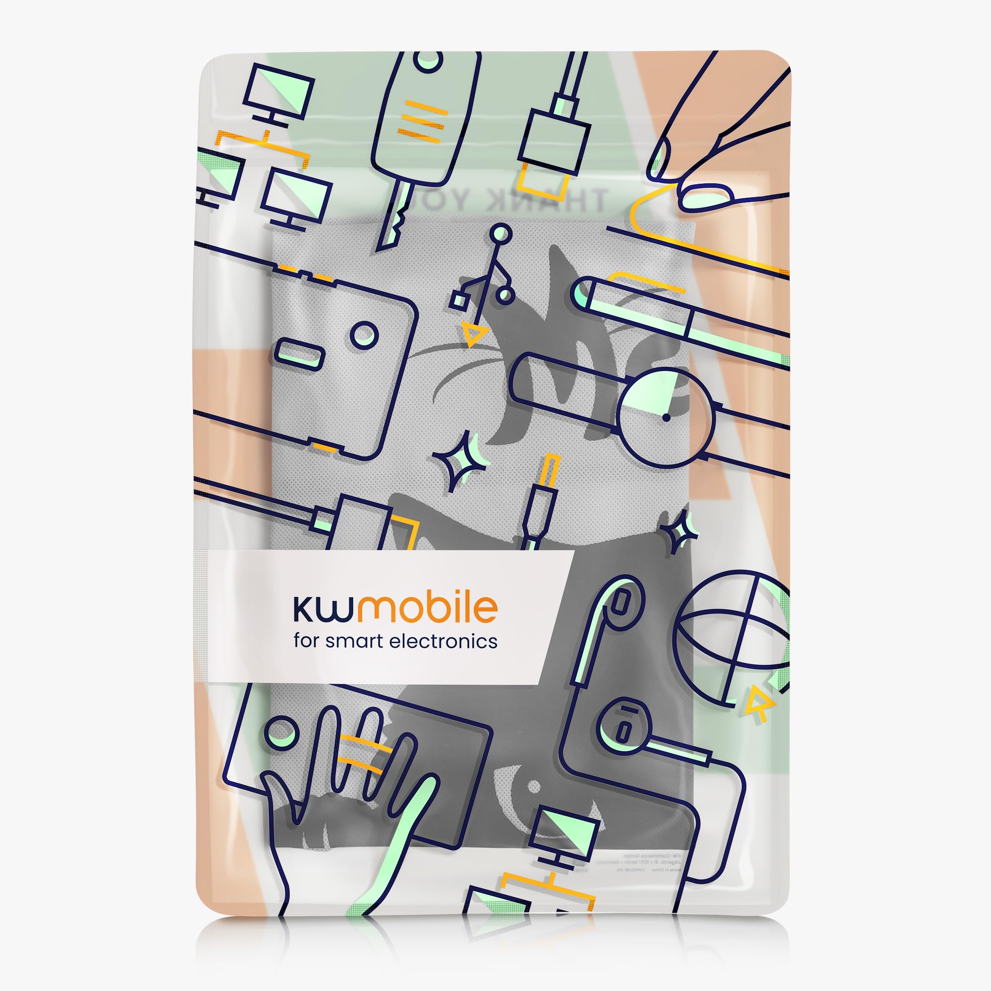 kwmobile Dust Cover Compatible with HP DeskJet 4120e & 4155e - Protective Printer Case in Grey/Black with Cute Meow Cat Design - Keep Your Printer Clean at Home or Office