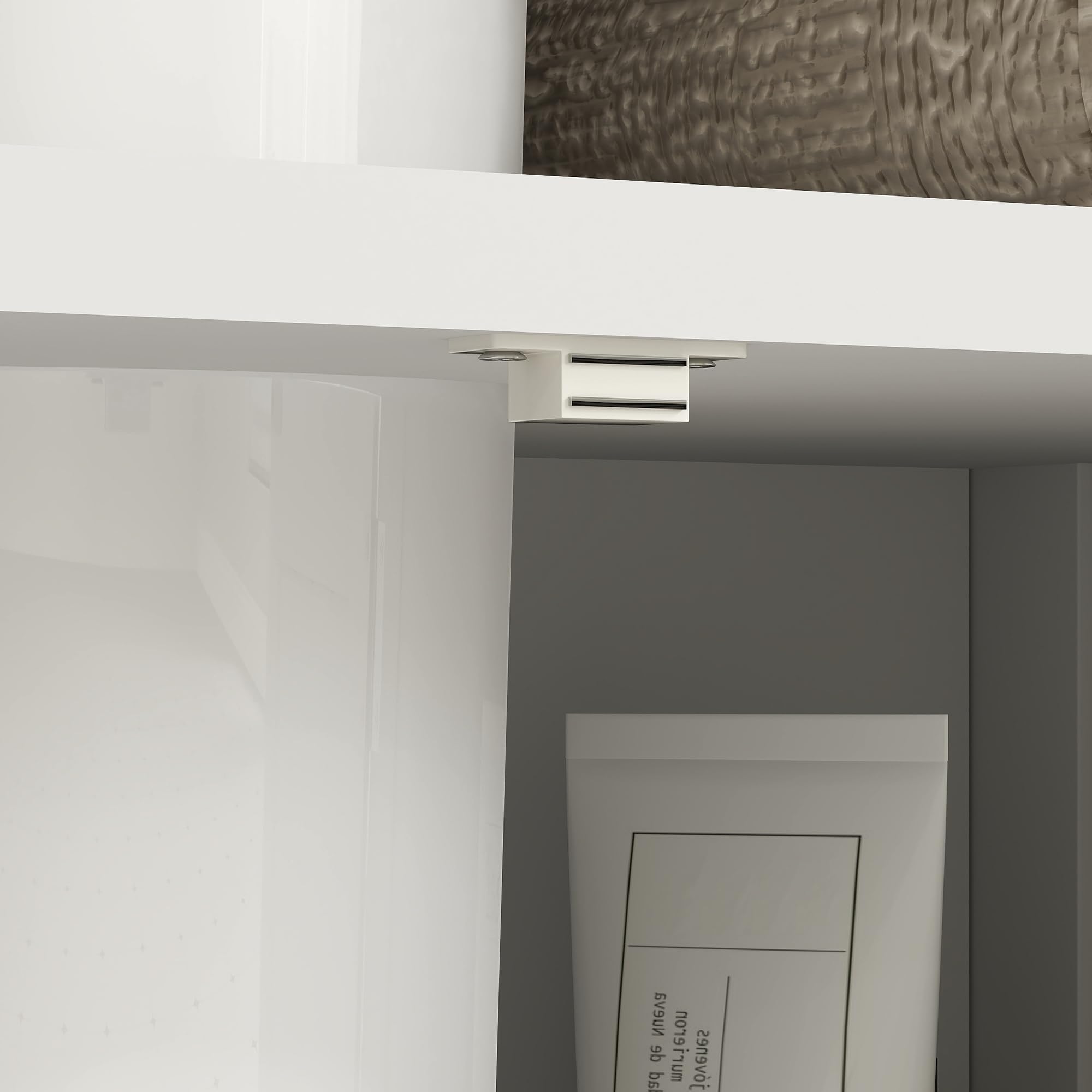 Kleankin White Pedestal Sink Storage Cabinet - 2 Door Bathroom Vanity with Open Shelf for Under Sink Organization | Perfect for Small Bathrooms, Powder Rooms & Apartment Bath Storage