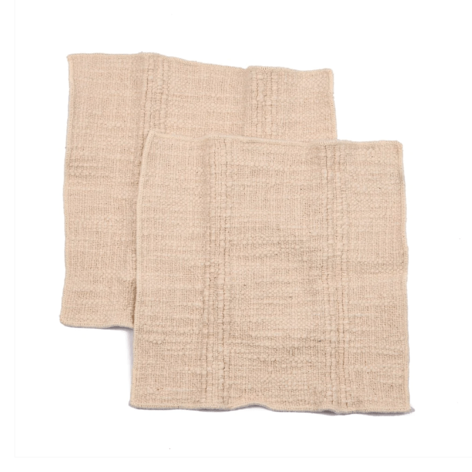 Eco-Friendly Woven Natural Dish Cloths Set of 2 - Reusable & Absorbent Kitchen Towels for Dish Drying, Cleaning & Counter Wiping