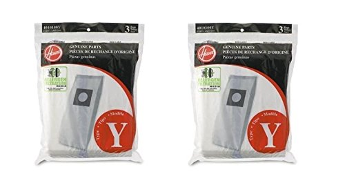 6 Pack Genuine Hoover Type Y ALLERGEN Vacuum Filter Bags 4010100Y - HEPA Filtration for Dust Mites, Pollen & Pet Dander - Compatible with Hoover WindTunnel, Elite & Legacy Models - Perfect for Allergy Sufferers & Pet Owners