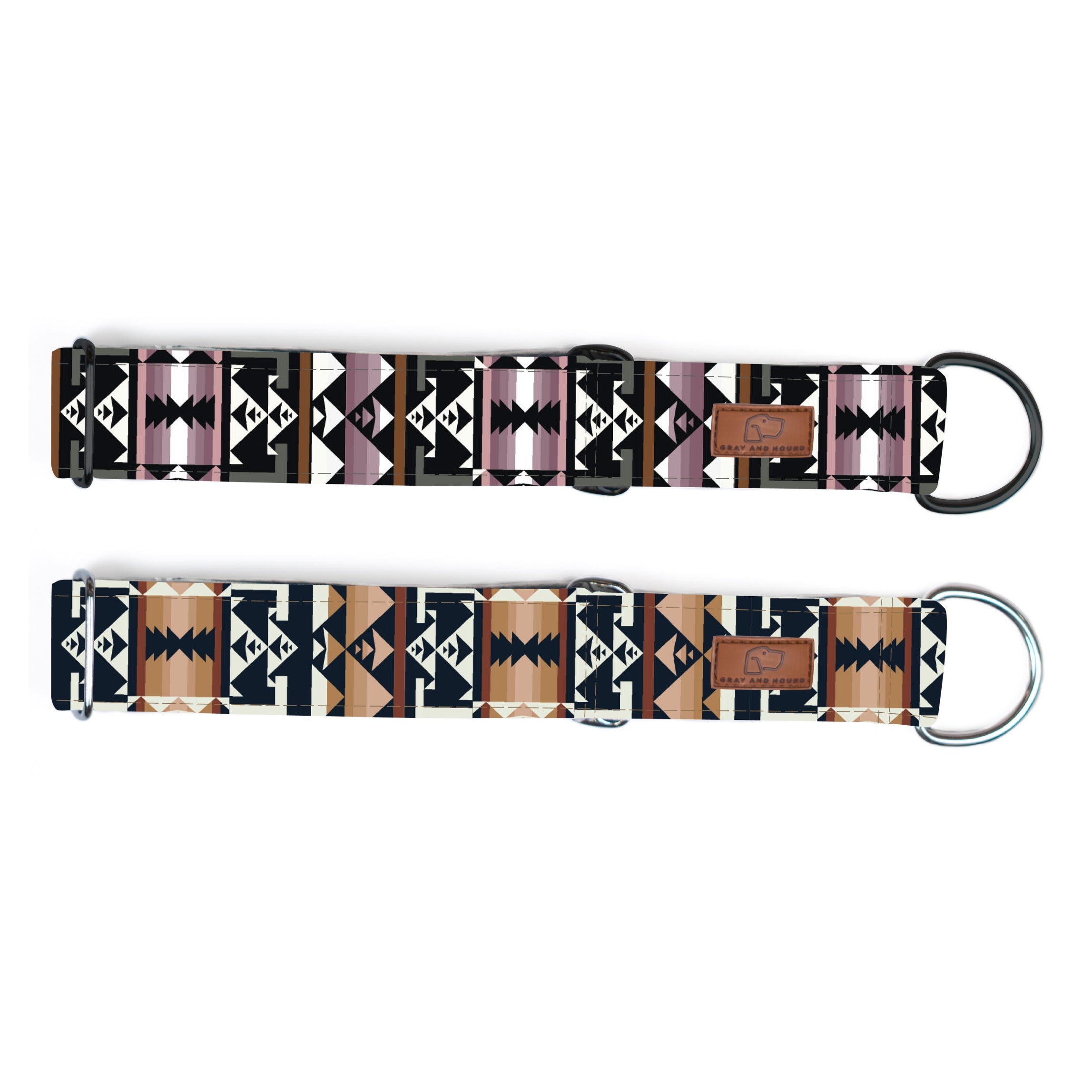 Limited Slip Dog Collar 2-Pack - Adjustable Nylon Pet Collars with D-Ring for Leash (Choose Designs) - Perfect for Small & Medium Dogs, Daily Walks & Training