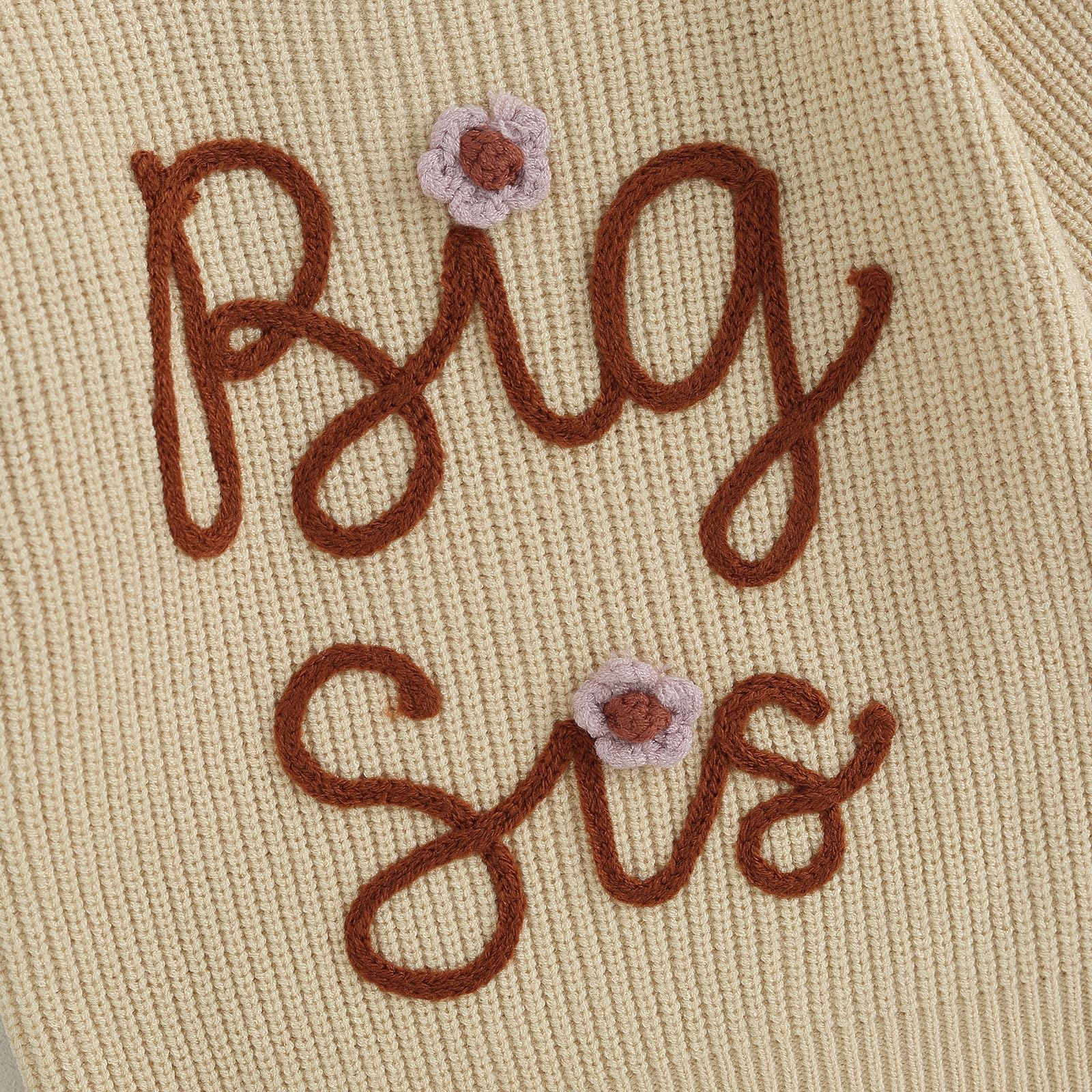 Big Sister Little Sister Matching Outfits - Embroidered Sweater Romper for Toddlers | Fall Winter Family Photos