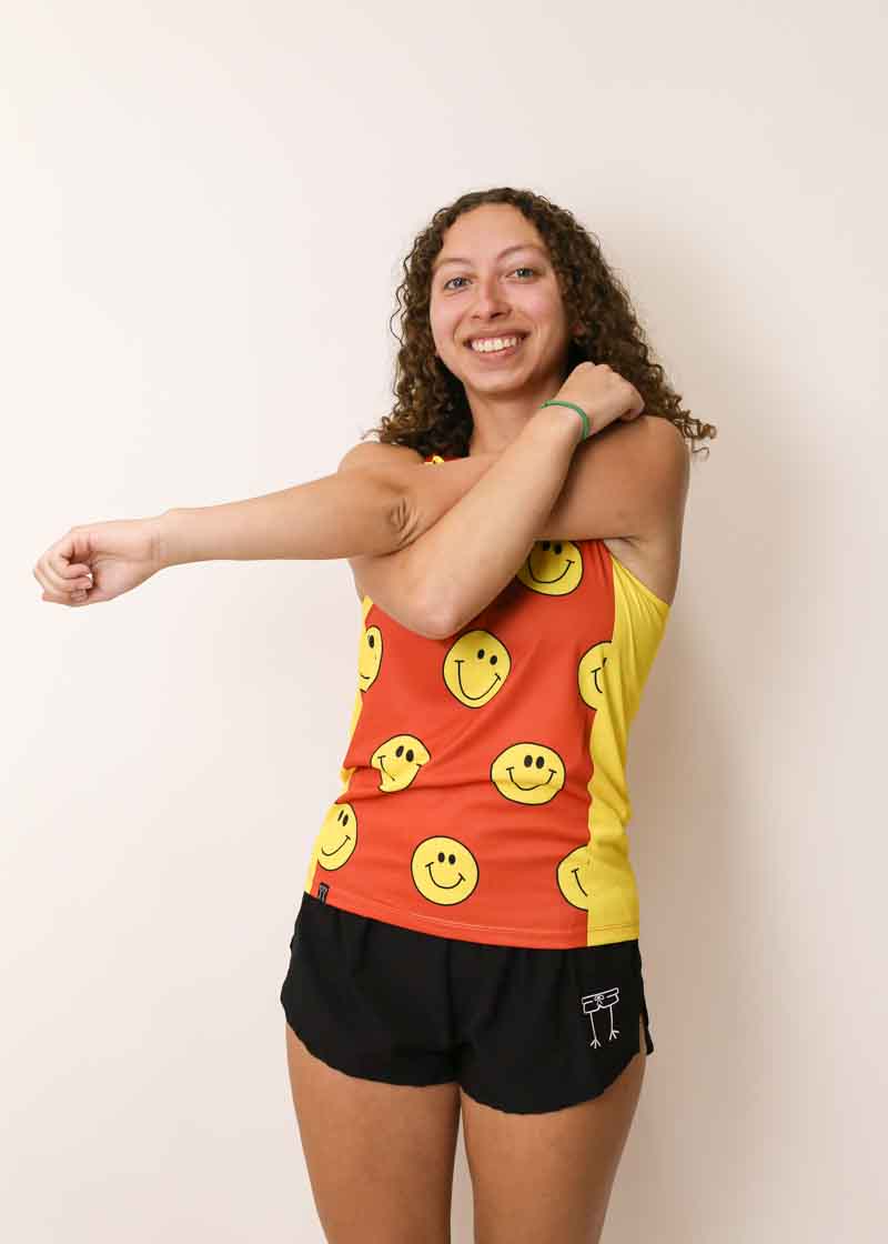 Women's Smileys Performance Singlet - Breathable Workout Tank Top for Running & Gym - Comfortable Athletic Activewear for Women