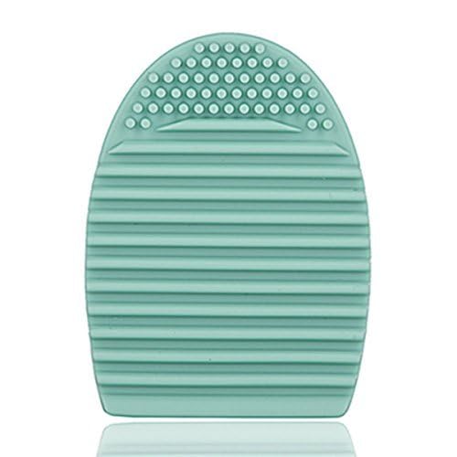 COSLUXE Silicone Makeup Brush Cleaning Mat - Egg Shaped Cosmetic Brush Scrubber & Washing Tool for Professional & Home Use - Portable Beauty Accessory for Sink, Countertop or Travel (1 Piece)