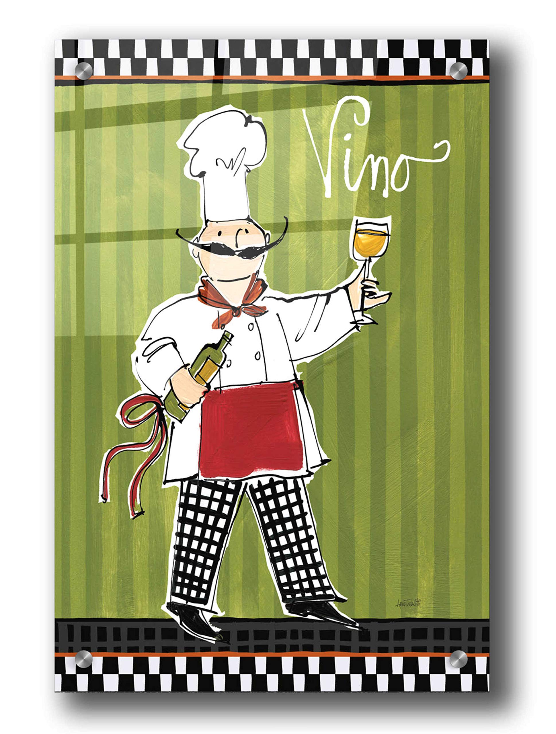 Epic Art 'Chefs on the Go IV' by Ann Tavoletti - Vibrant Acrylic Glass Wall Art Painting 24x36 Inches - Perfect for Kitchen Decor, Restaurant Wall Art & Modern Home Décor