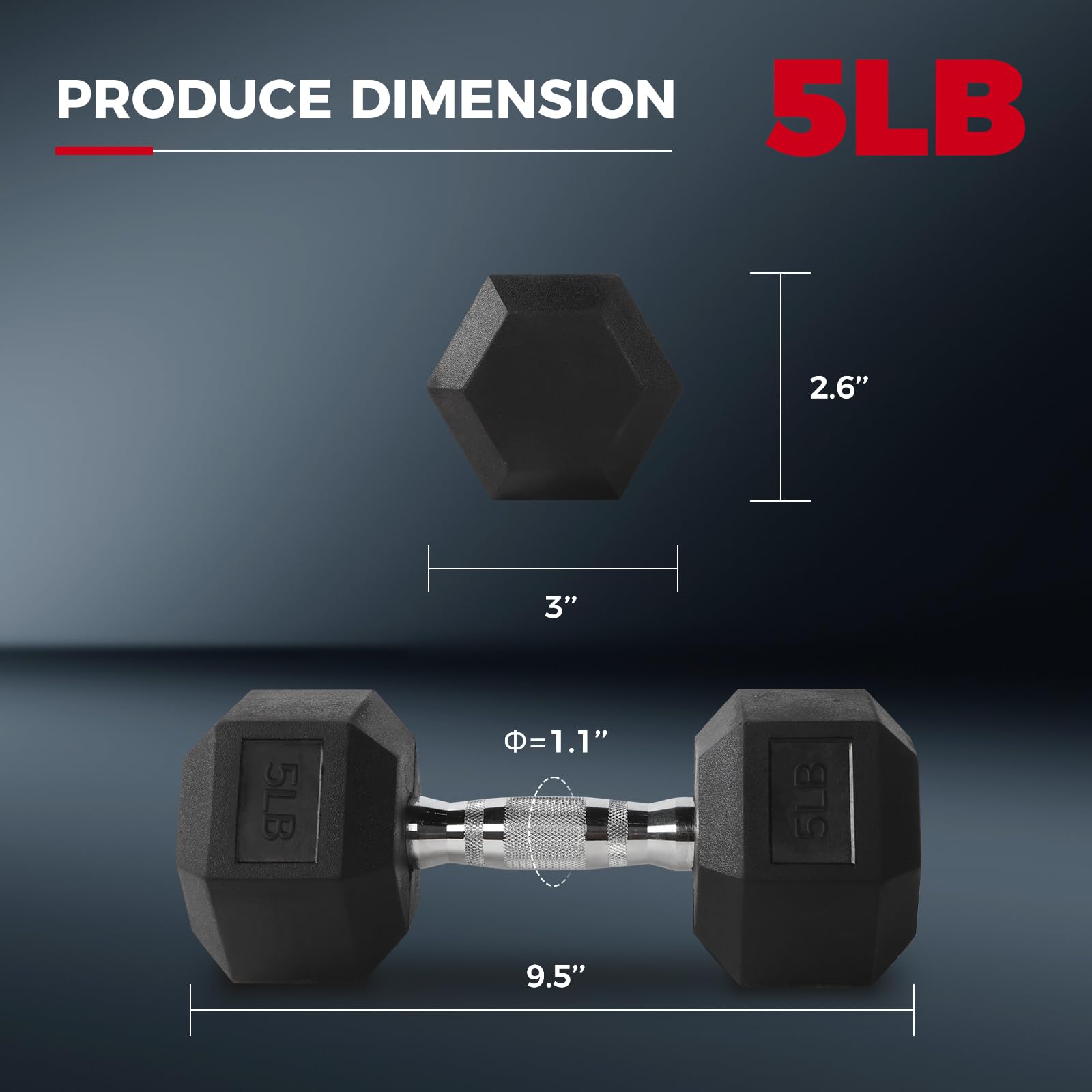 RitFit 5-300LBS Rubber Encased Hex Dumbbell Set with Optional Rack - Home Gym Strength Training Equipment, Coated Hand Weights for Workouts & Fitness | Perfect for Home Gym, CrossFit, and Weight Lifting