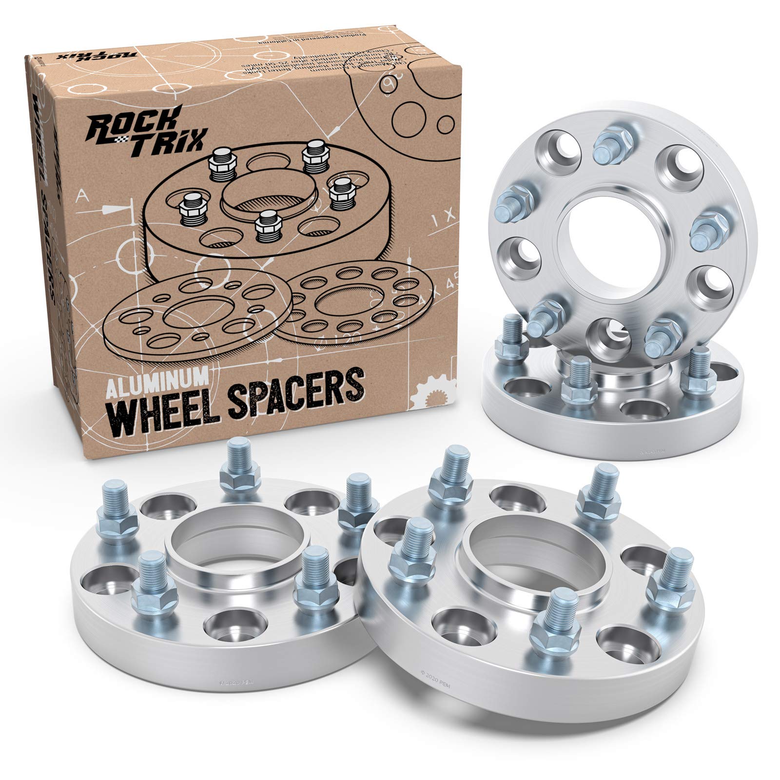 RockTrix 4-Piece 1.25 Inch Hubcentric Wheel Spacers 5x4.5 Bolt Pattern (71.5mm Bore, 1/2x20 Studs) - Compatible with Jeep Cherokee XJ, Grand Cherokee ZJ, Wrangler YJ/TJ, Liberty KJ/KK (32mm 5x114.3) - Perfect for Off-Roading, Lifting, and Custom Wheel Fitment