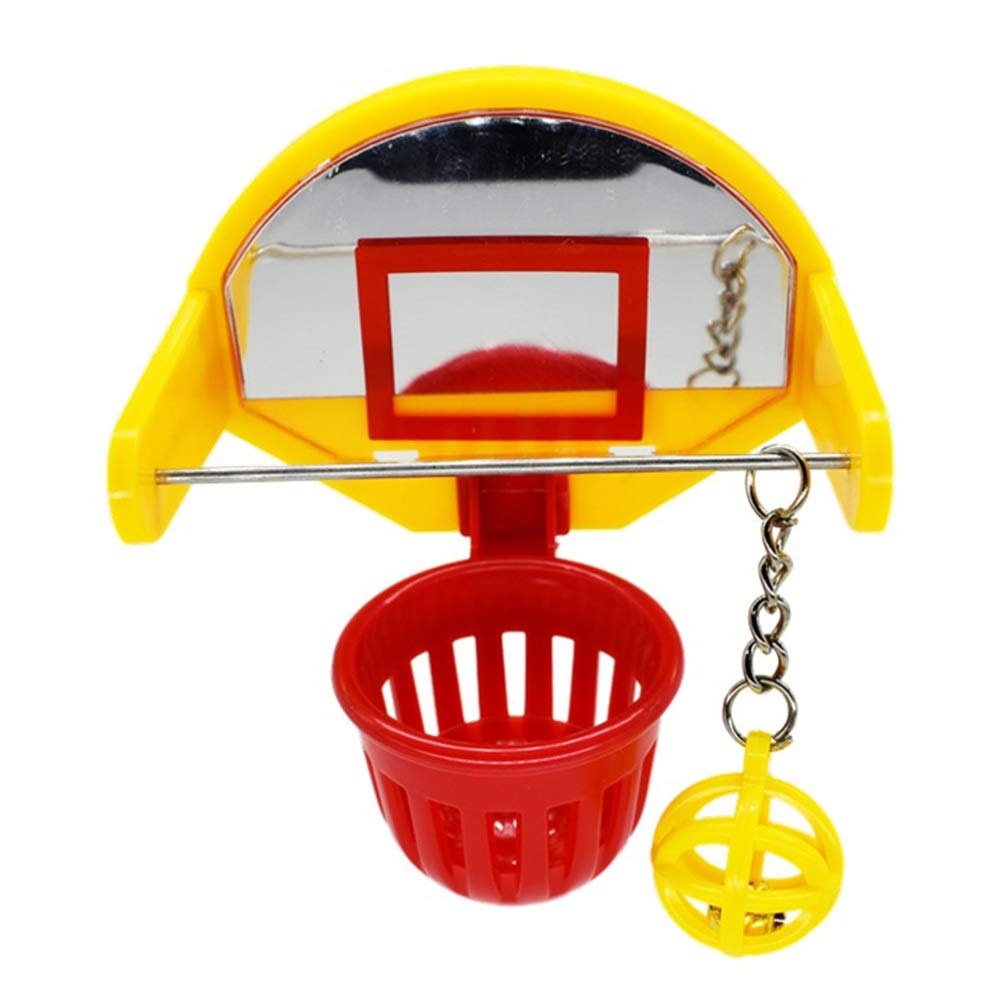 TEHAUX Mini Basketball Toy for Parrots - Interactive Chew Toy & Training Accessory for Budgies, Parakeets, Canaries | Fun Cage Activity for Bird Enrichment & Exercise