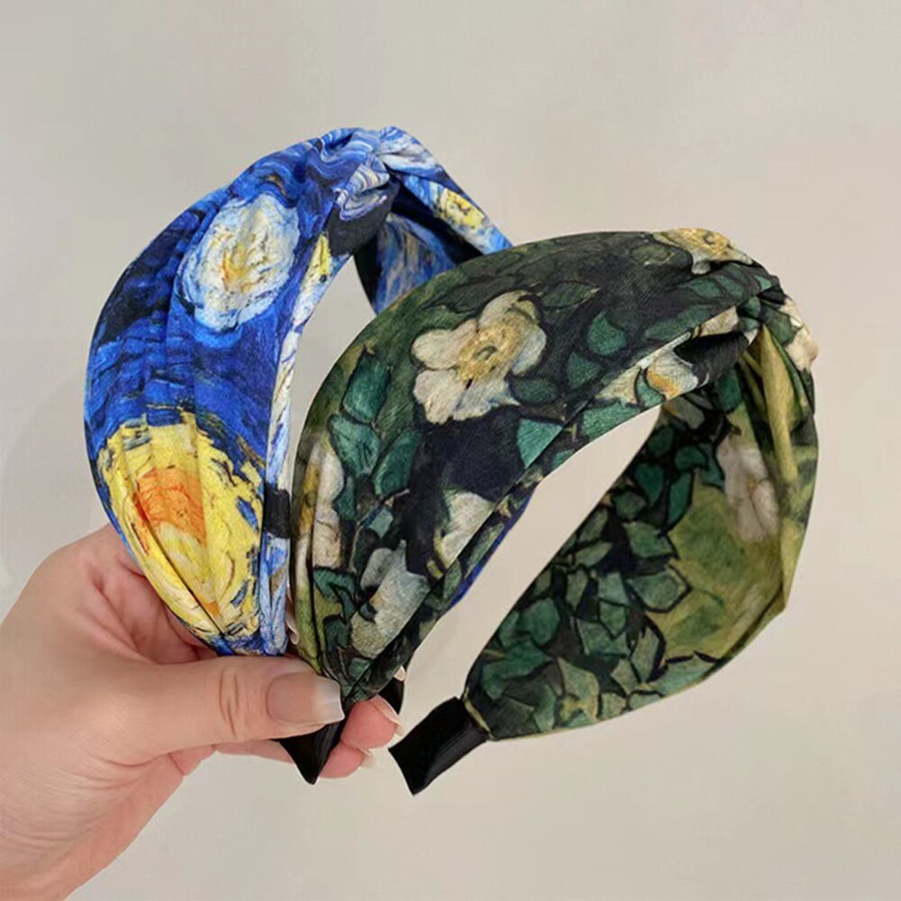 Women's Summer Printed Fabric Headband - Stylish Hair Accessory for Workouts, Yoga, and Outdoor Activities