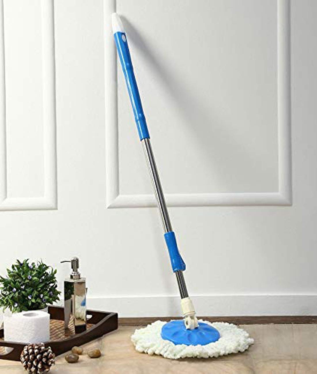 360° Spin Mop with Microfiber Head & Stainless Steel Handle - Floor Cleaning Mop for Hardwood, Tile & Laminate Floors - Includes Refill Pads (Random Colors) - Perfect for Kitchen, Bathroom & Home Cleaning