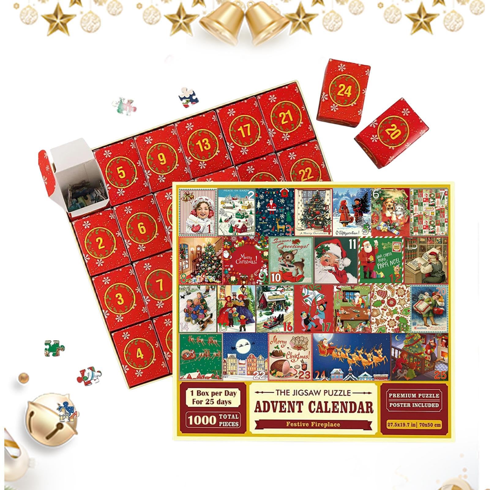 Puzzle Advent Calendar – 1000 Piece Christmas Countdown Puzzle – 24-Day Surprise Holiday Puzzle for Adults & Kids – Perfect for Family Christmas Activities & Festive Decor