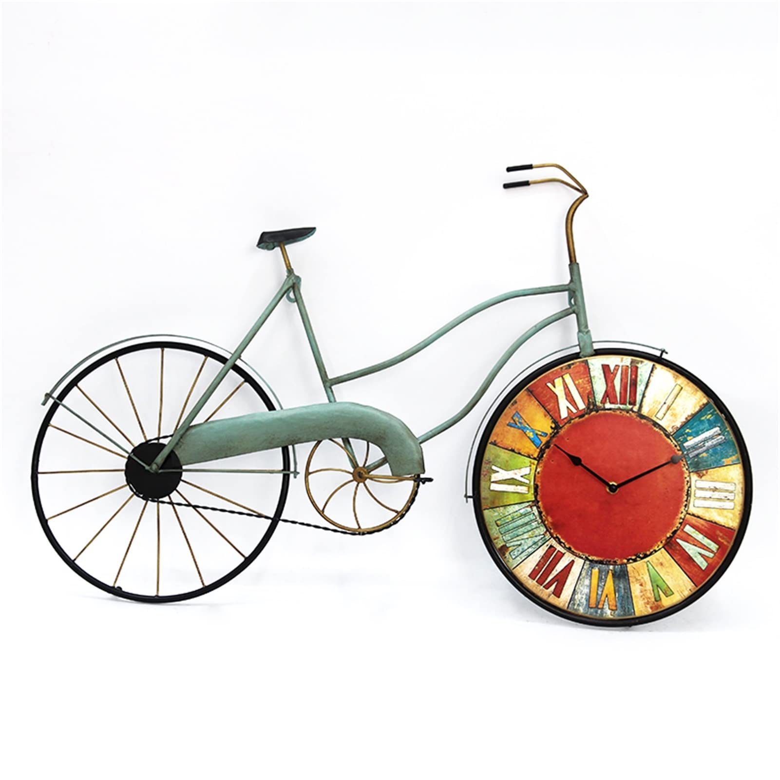 Vintage Wall Mount Bike Clock - Silent Metal Desk Clock for Office, Bedroom, Living Room Decor - Perfect for Home, Office & Gift Giving