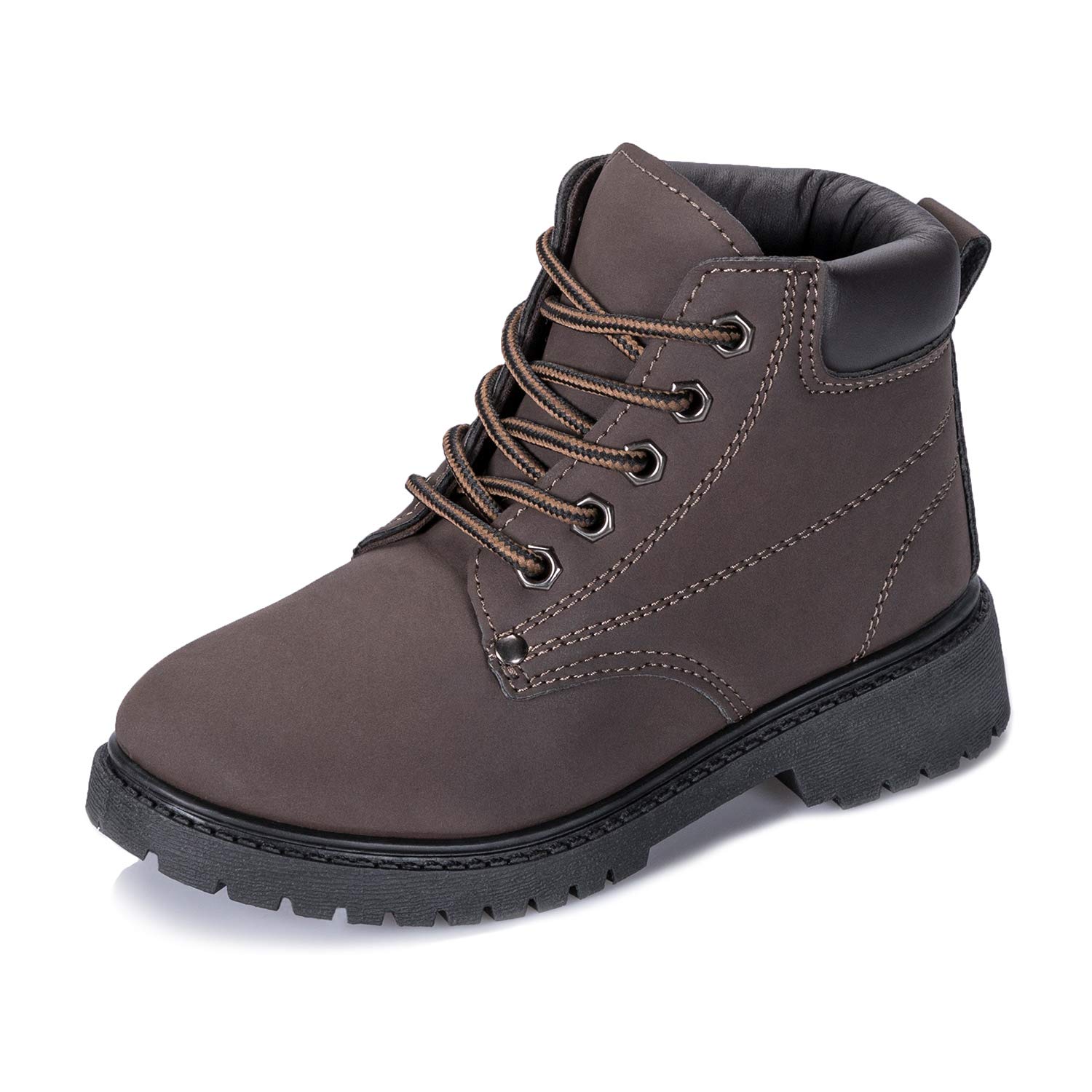 **Kkomforme Waterproof Toddler Hiking Snow Boots for Boys & Girls - Kids Lace-Up Ankle Boots, PU Leather Winter Work Boots - Classic Martin Boots for Outdoor Adventures (Toddler/Little Kid/Big Kid) - Perfect for Snow Play, Hiking & Winter Walks**