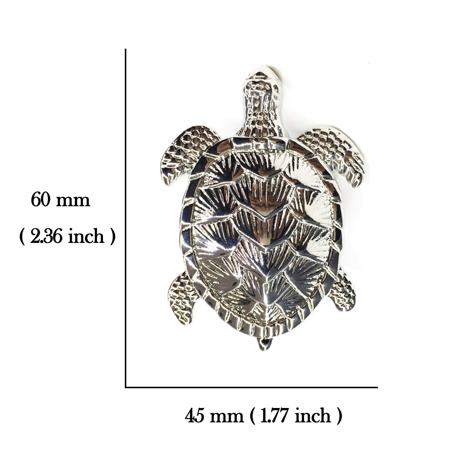 Nautical Turtle Drawer Knobs - Silver Ocean Beach Theme Cabinet Handles for Dresser, Wardrobe, Cupboard & Kitchen (Pack of 4) | Coastal Home Decor & DIY Furniture Upgrade