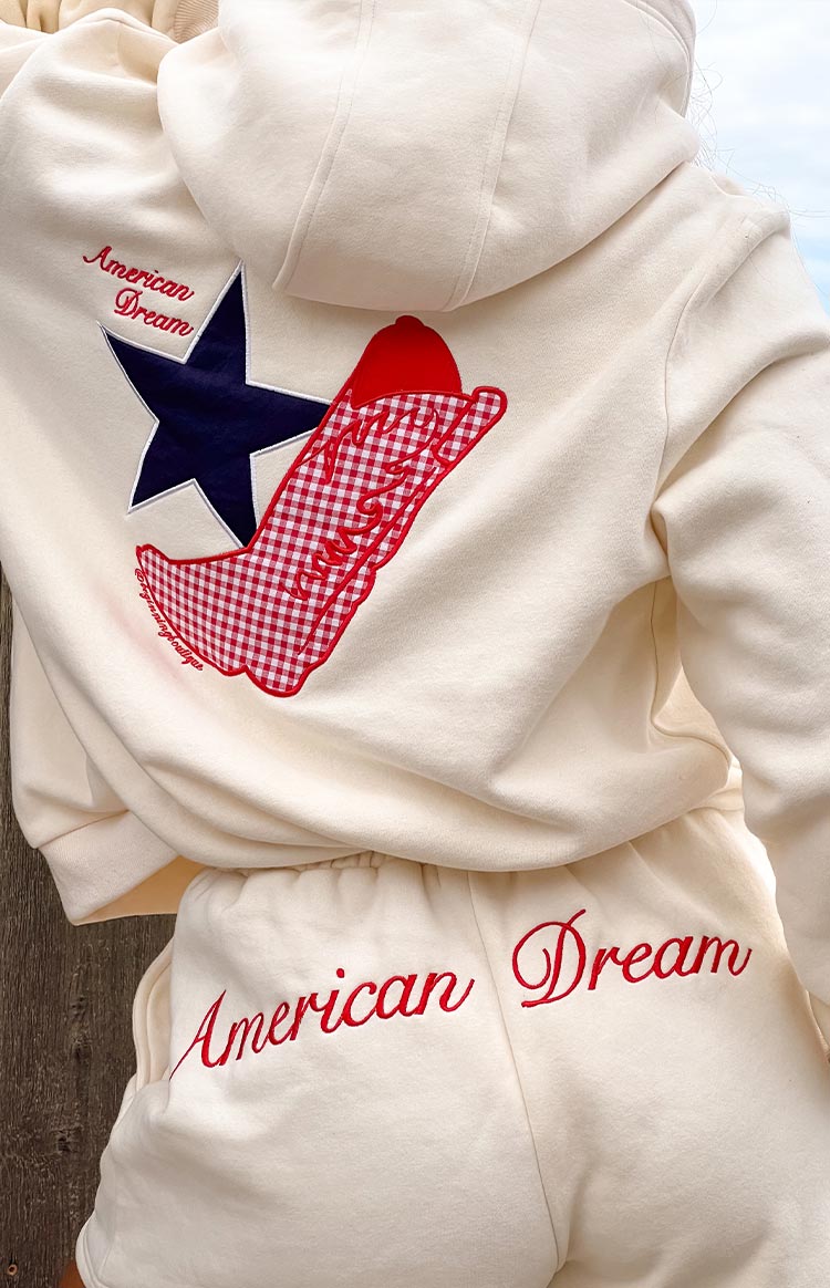 Beginning Cream American Dream Hoodie - Soft & Stylish Unisex Pullover for Casual Wear, Street Fashion & Everyday Comfort