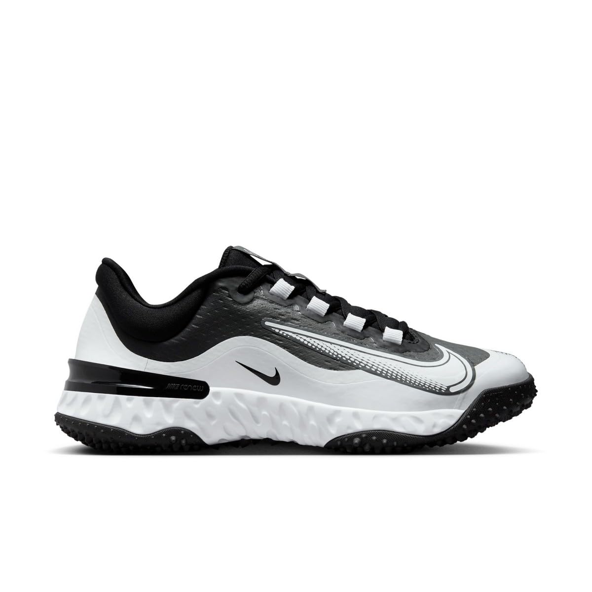 Nike Alpha Huarache Elite 4 Turf Women's Softball Cleats - White/Black-Photon Dust (FD2746-100) | Lightweight & Durable for Fastpitch Games & Training