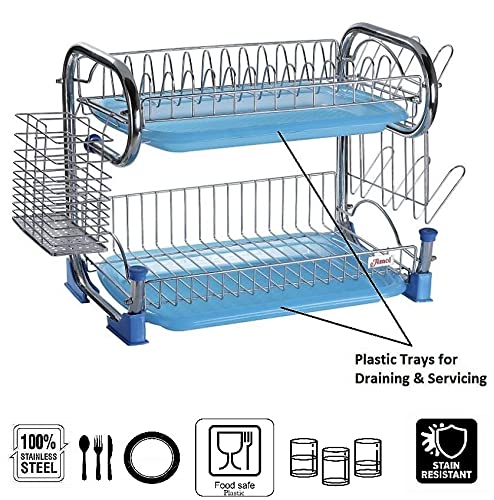 Premium AMOL® Stainless Steel Dish Drying Rack & Utensil Holder - Space-Saving Kitchen Organizer for Countertop, Sink, or Cabinet (Elegant Design) - Perfect for Small Kitchens, Apartments, and Dish Drainer Needs