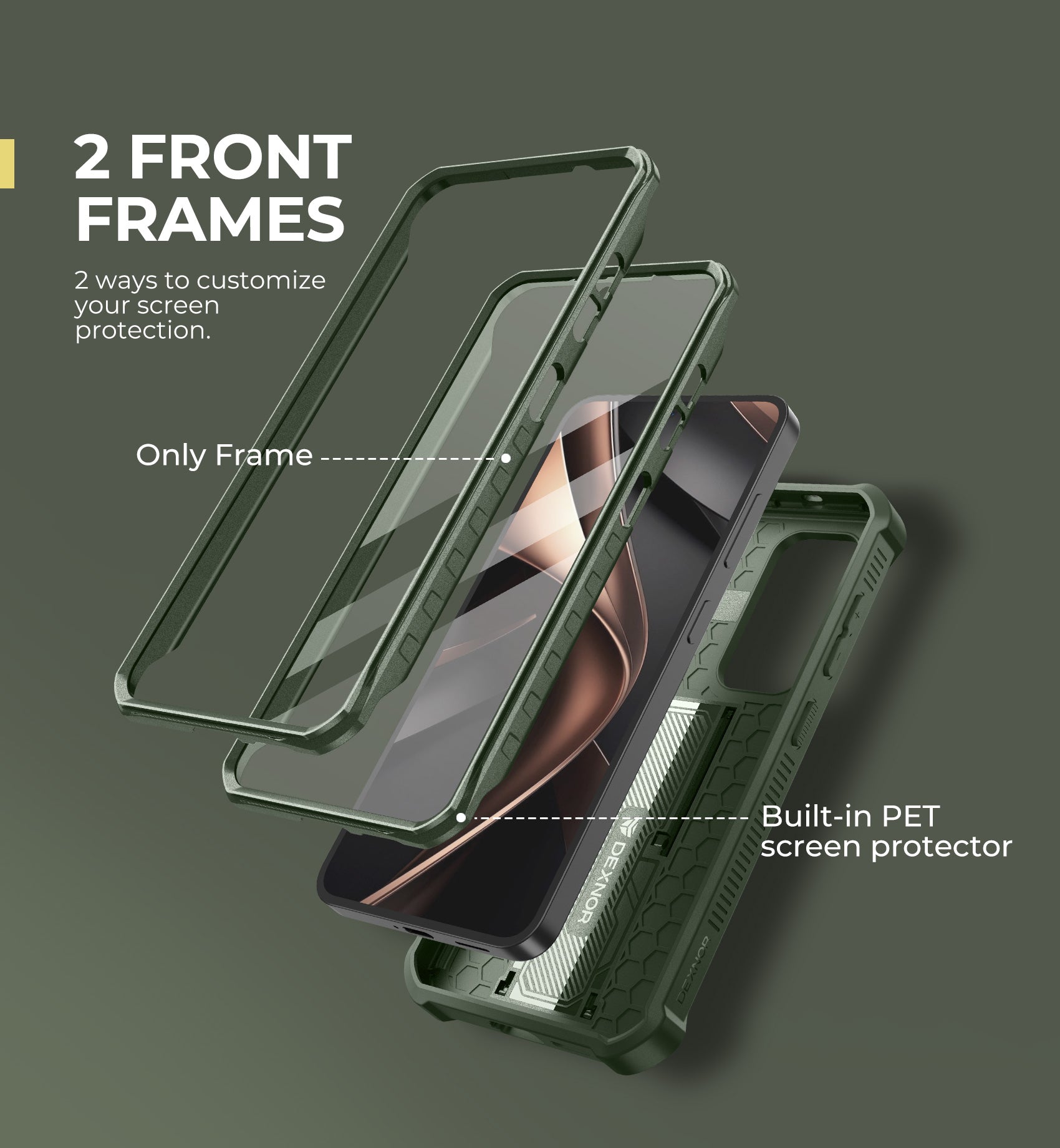 **Dexnor Heavy Duty Shockproof Rugged Case for Samsung Galaxy S25 – Full Body Protection with Built-in Screen Protector, Slide Camera Cover & Kickstand – Perfect for Outdoor, Work & Travel**