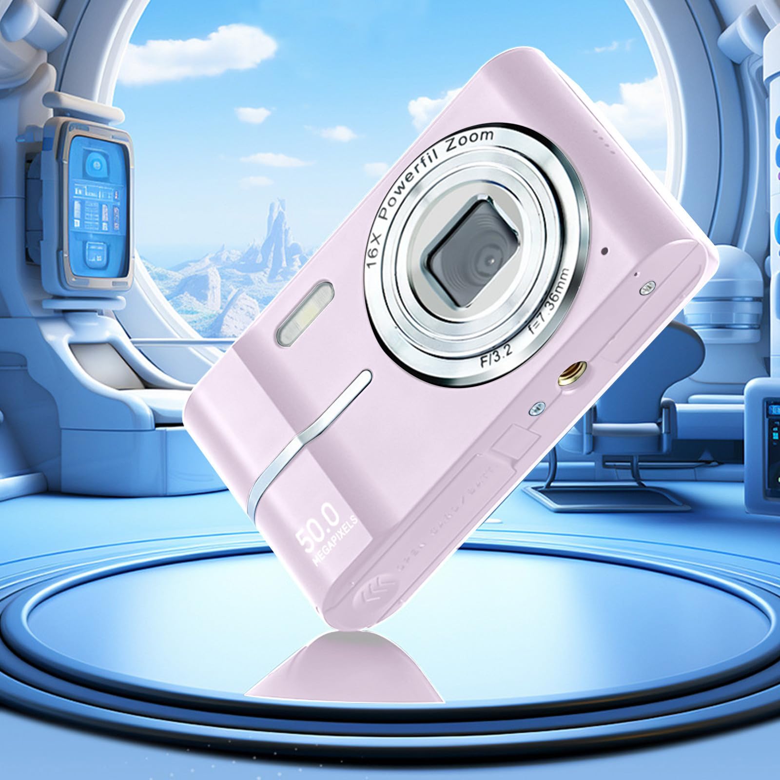4K HD Digital Camera with 50MP Photos & 16x Zoom - Anti-Shake, Easy to Use for Beginners - Perfect Gift for Travel, Vlogging & Family Moments