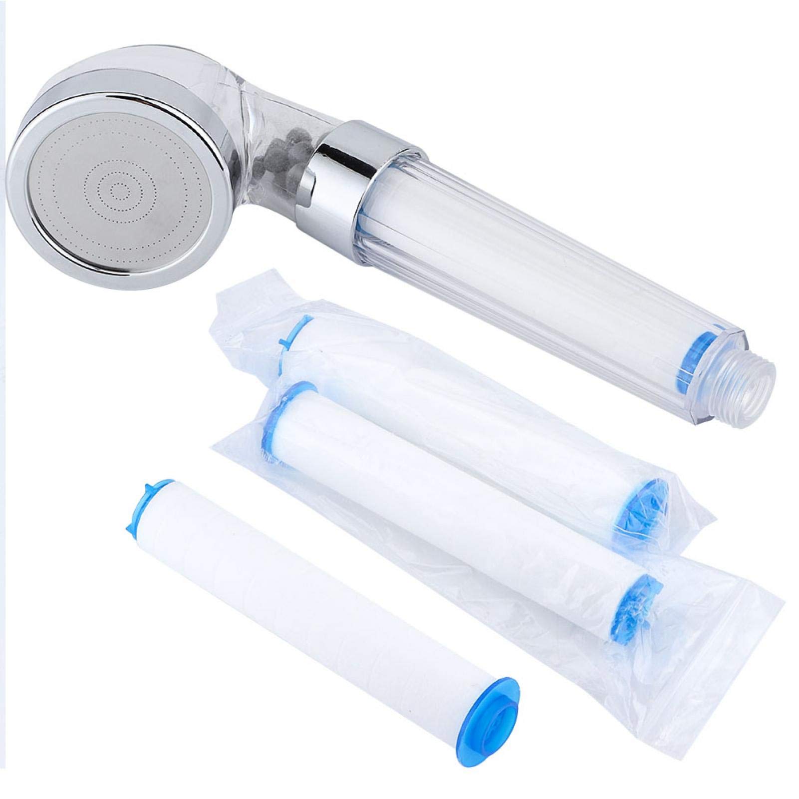 Negative Ions Pressurized Handheld Shower Head with 3 Filters - High Pressure Bathroom Shower for Relaxing Spa Experience at Home