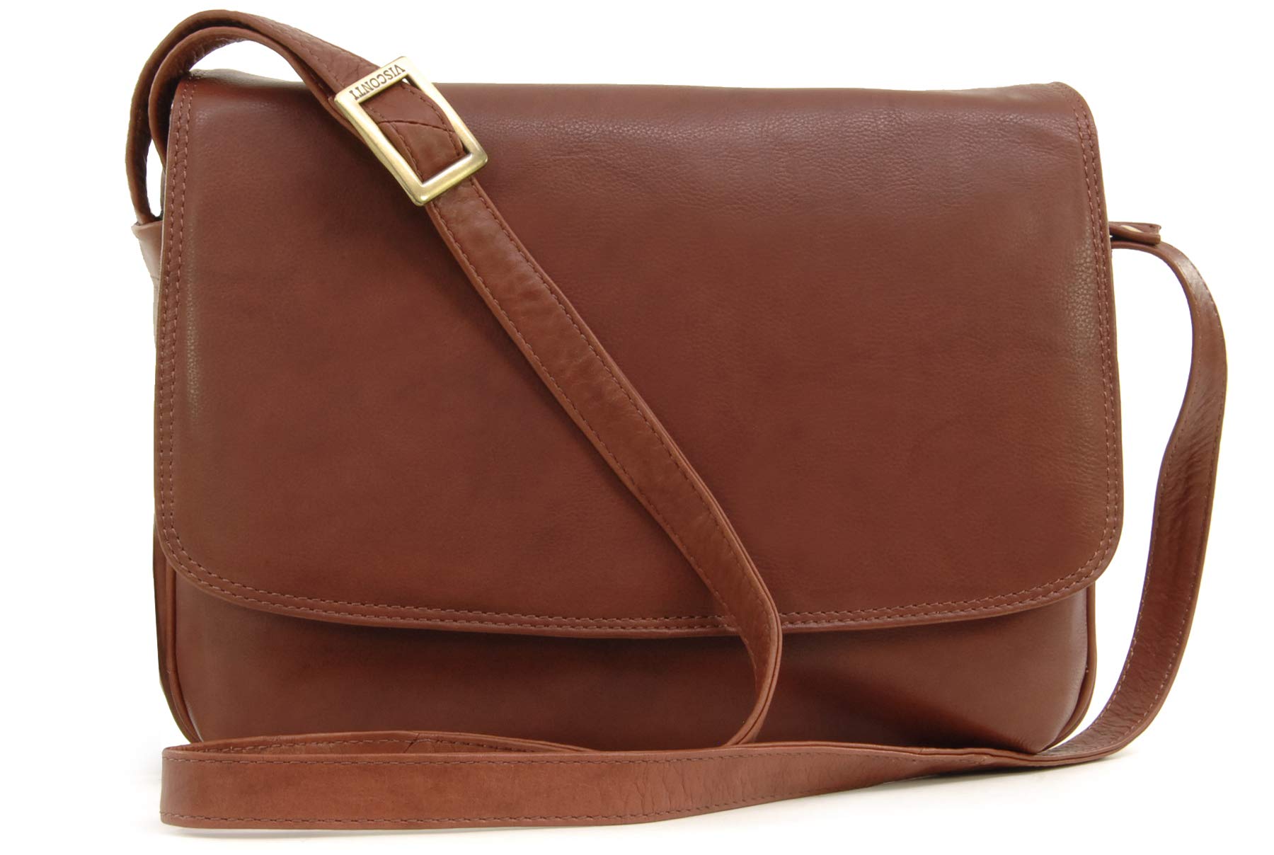 VISCONTI Women's Leather Crossbody Bag - Medium Organizer Handbag with Multiple Pockets & Adjustable Strap - Perfect for Work, Travel & Everyday Use - Claudia 03190