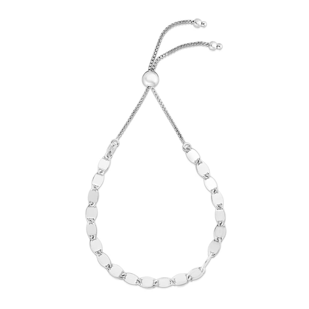 925 Sterling Silver Polished Bracelet with Drawstring Clasp - 9.25 Inch Adjustable Women's Jewelry Gift for Birthday, Anniversary & Special Occasions | Elegant Everyday Wear & Party Accessory