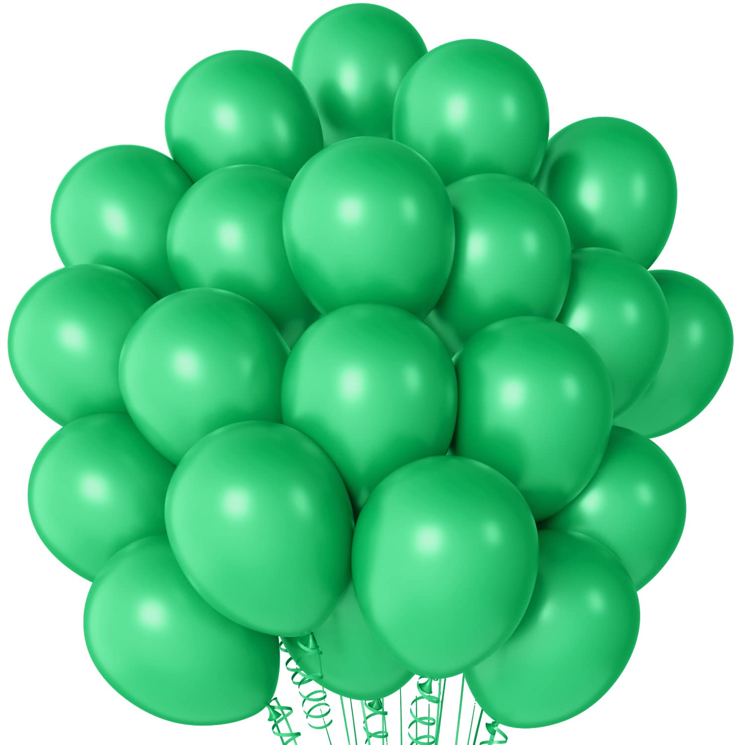 12 Inch Green Latex Balloons (100 Pack) - 3.2g Thick Matte Party Balloons for Birthday, Wedding, Bridal Shower & Graduation Decorations | Indoor & Outdoor Party Supplies, Photo Backdrops, Event Centerpieces