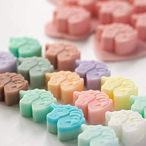 6-Cavity Unicorn Soap Molds & Bath Bomb Molds - Silicone Unicorn Head Cupcake Mold for Baking, Candy, Resin, Jelly, Chocolate - Perfect for DIY Crafts, Kids Baking Supplies & Party Treats
