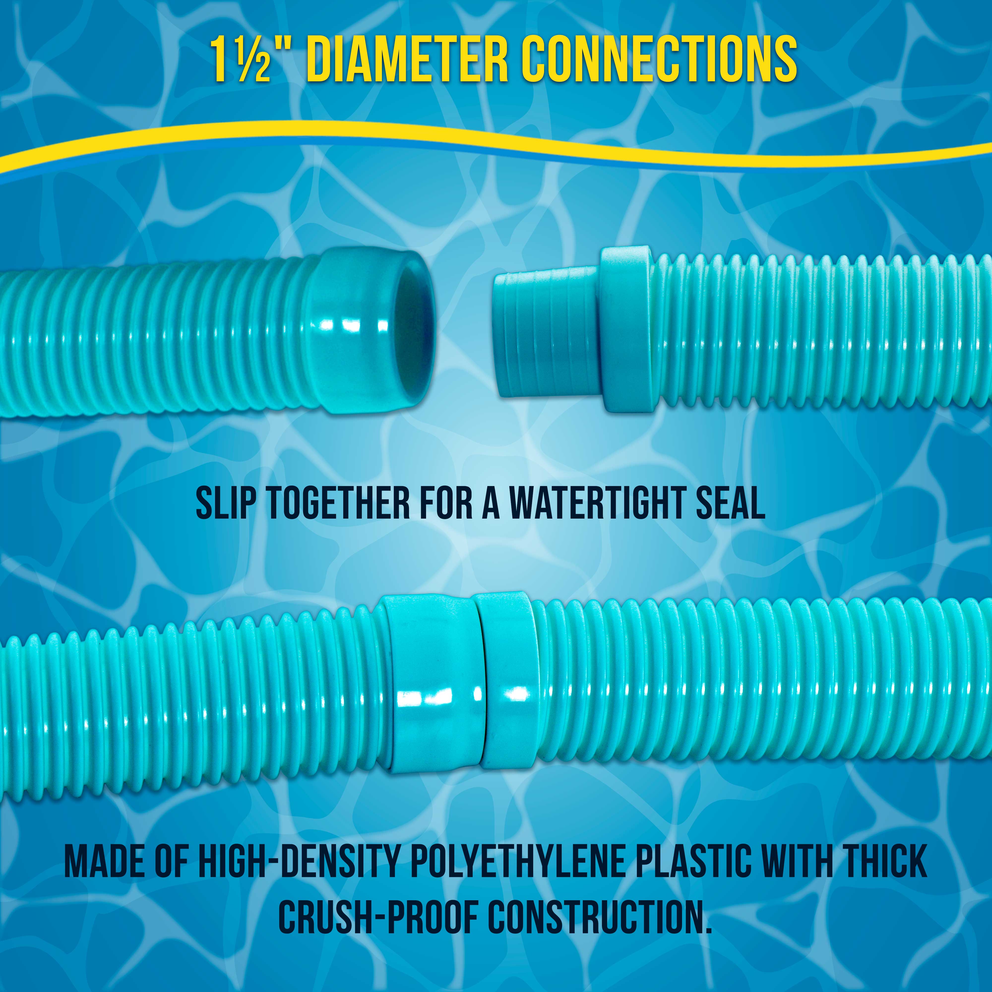 Professional 8-Piece Swimming Pool Vacuum Cleaner Hose Set - 40 Ft Flexible Spiral Wound Connector with 1.5