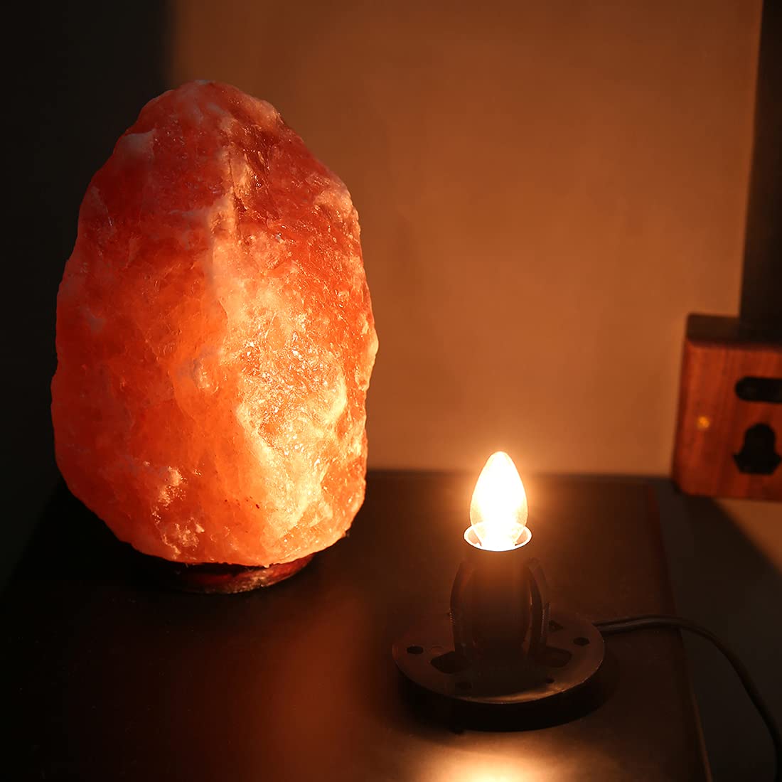 Easy Install Himalayan Salt Lamp Cord Replacement with Dimmer Switch - 1 Pack & 6 Pack E12 Halogen Bulbs for Relaxation, Meditation & Home Decor