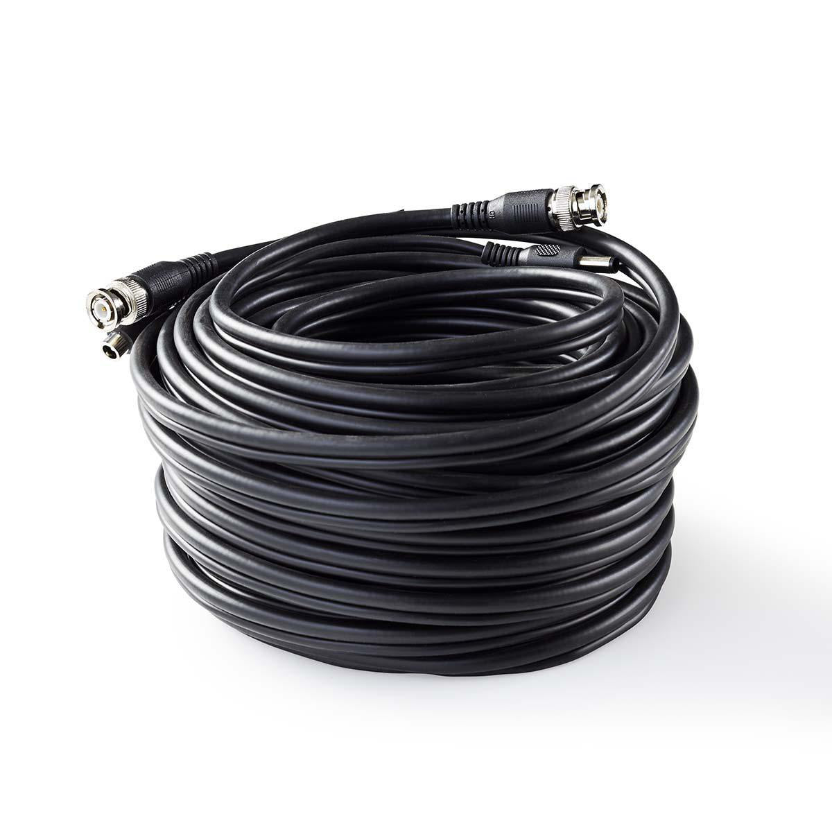 50m Coax and Power Combo Cable - High-Speed Internet & TV Signal Transmission for Home Theater, CCTV, and Satellite Installations