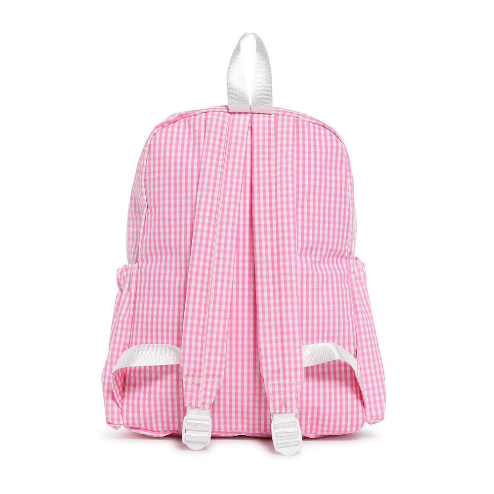 TRVL Design Backpacker Gingham Pink Backpack - Stylish & Durable Travel Backpack for Women, Perfect for Hiking, Camping & Daily Commute
