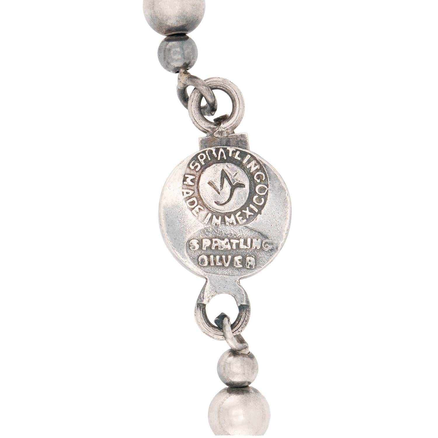 Vintage Mexican Sterling Silver Bead Necklace for Women | Handmade 925 Silver Jewelry | Perfect for Boho, Festival & Everyday Wear