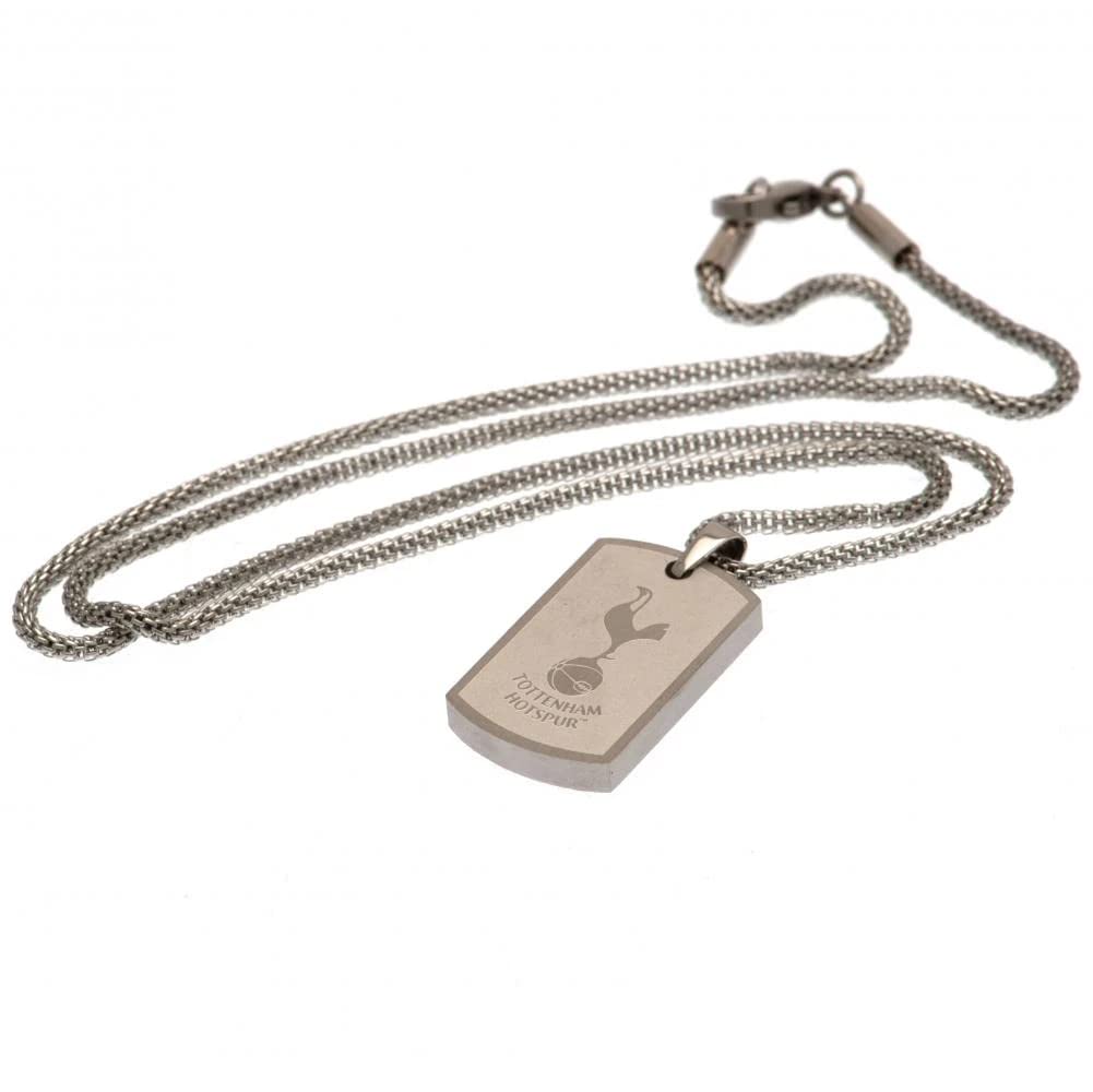 Official Tottenham Hotspur FC Crest Dog Tag Necklace - Premium Stainless Steel Spurs Fan Jewelry Gift for Men - Perfect for Match Days, Fan Events & Football Memorabilia Collectors
