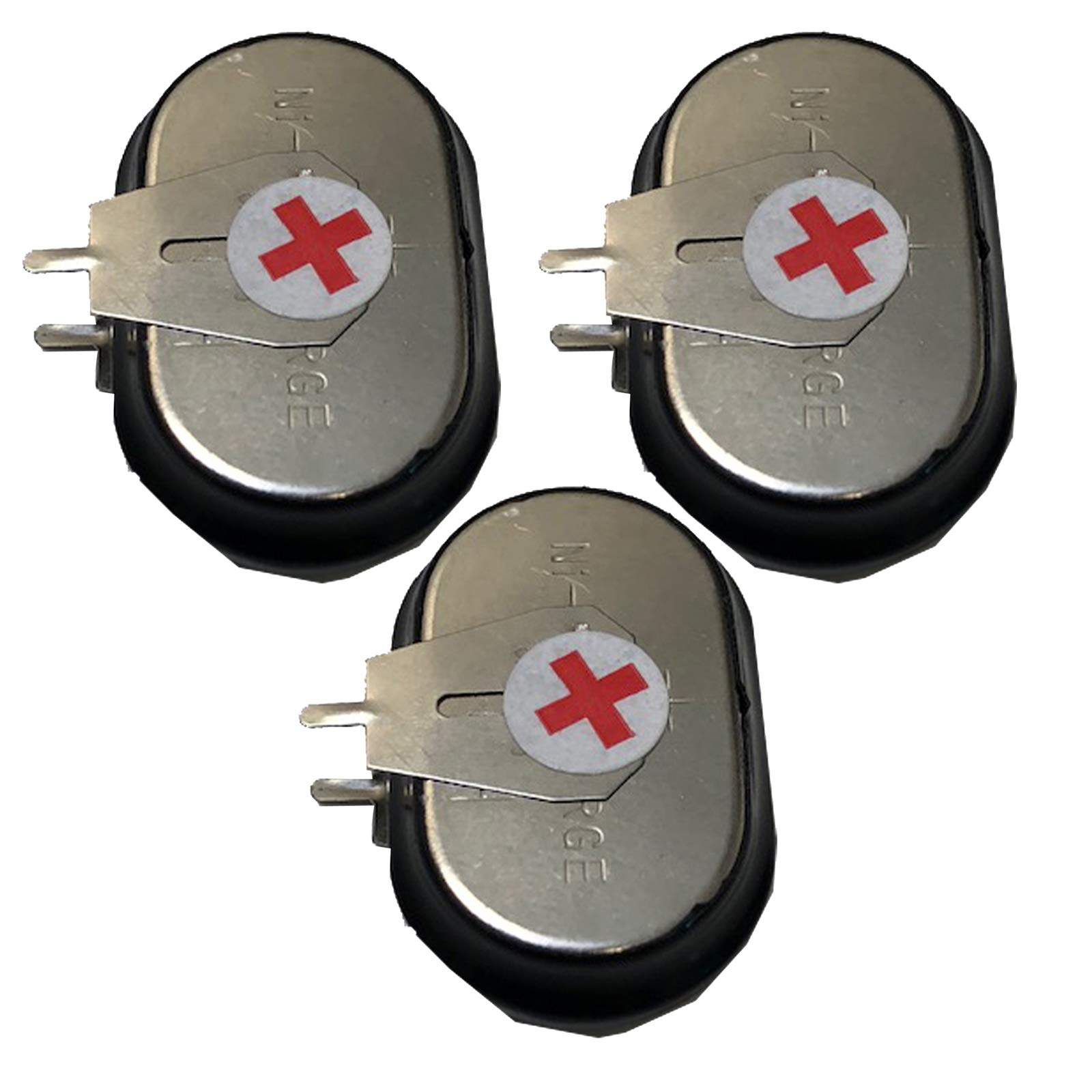 3-Pack 1.2V NiMH Rechargeable Button Cell Batteries (2-Pin) for Solar Lights, Electronics - Perfect for Garden Lights, Calculators & Small Electronic Devices