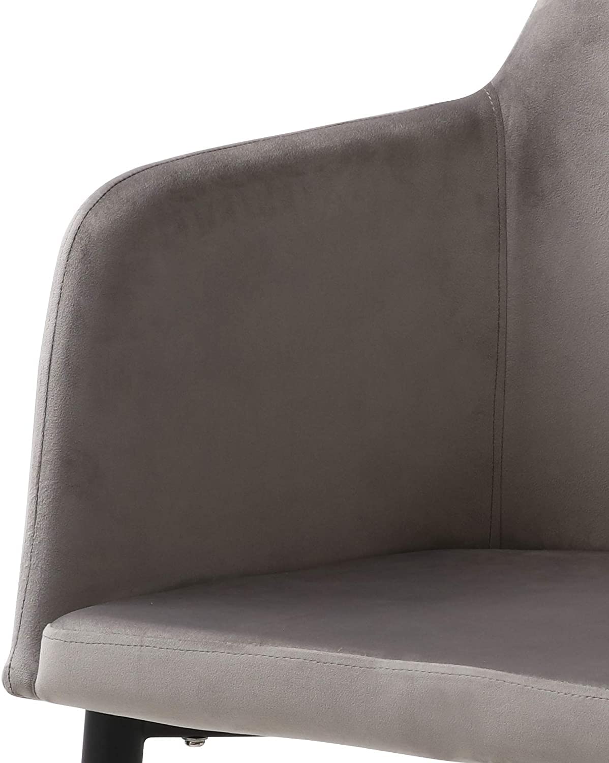 AC Pacific Jason Accent Chairs Set of 2 - Soft Upholstered Modern Armchairs with Black Metal Legs for Living Room, Bedroom & Home Office - Fossil Gray | Stylish & Durable Seating for Relaxing, Reading & Entertaining Guests