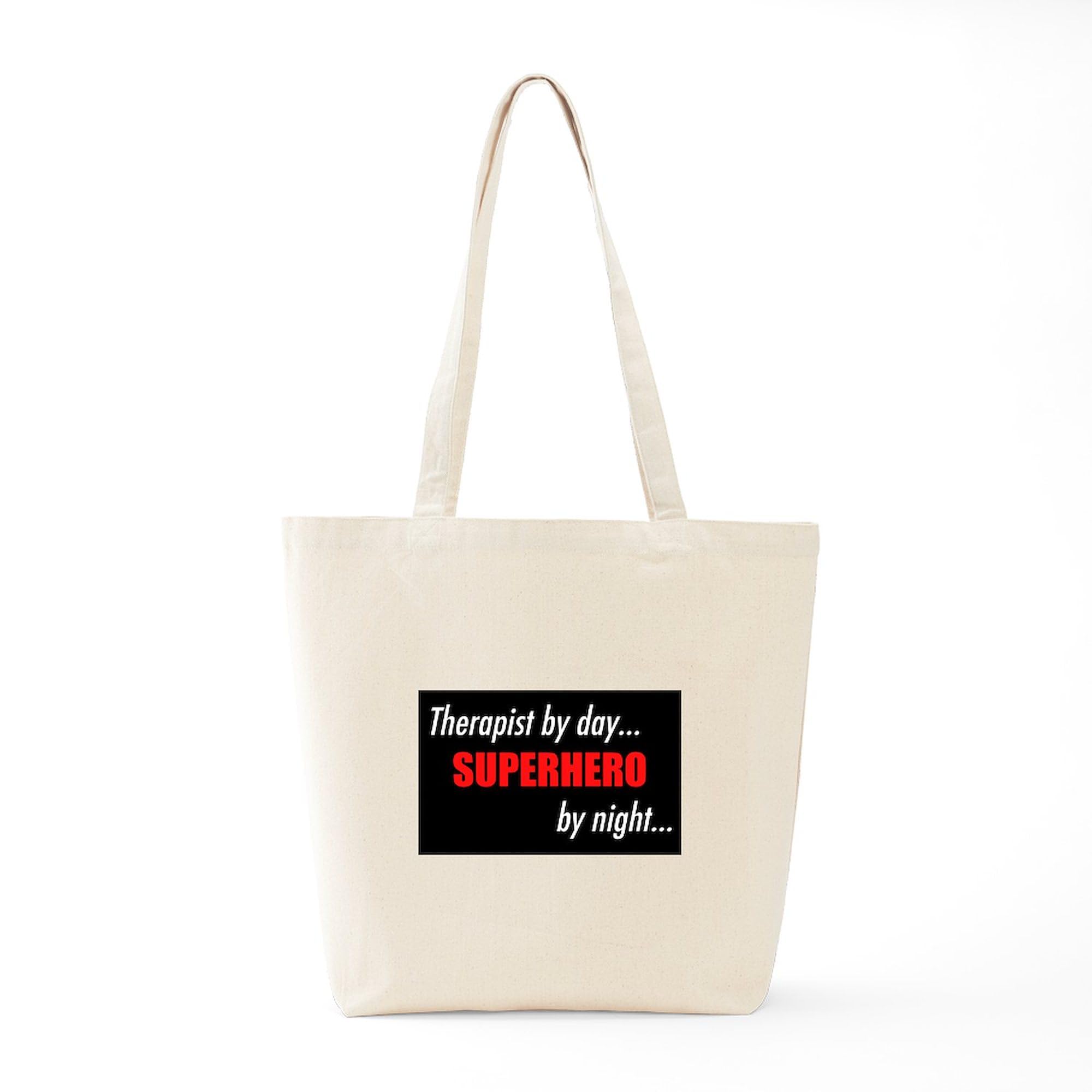 Superhero Therapist Tote Bag - Natural Canvas Reusable Shopping Bag for Work, Groceries & Everyday Use | Durable & Eco-Friendly