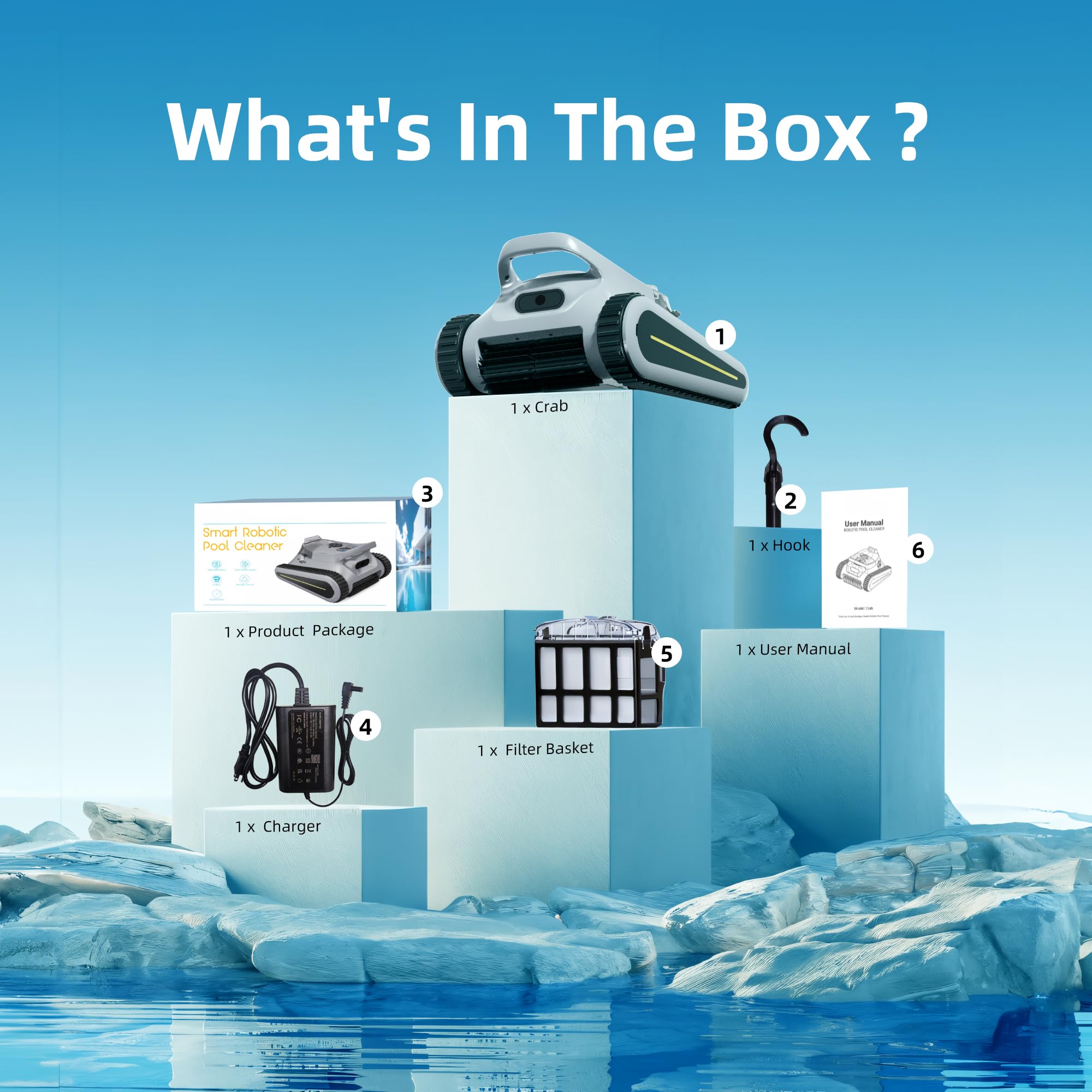 2024 Upgraded Cordless Robotic Pool Cleaner - Powerful Suction, 2.5H Runtime, Wall Climbing & Smart Navigation for In-Ground & Above Ground Pools | Perfect for Weekly Maintenance & Seasonal Pool Cleaning