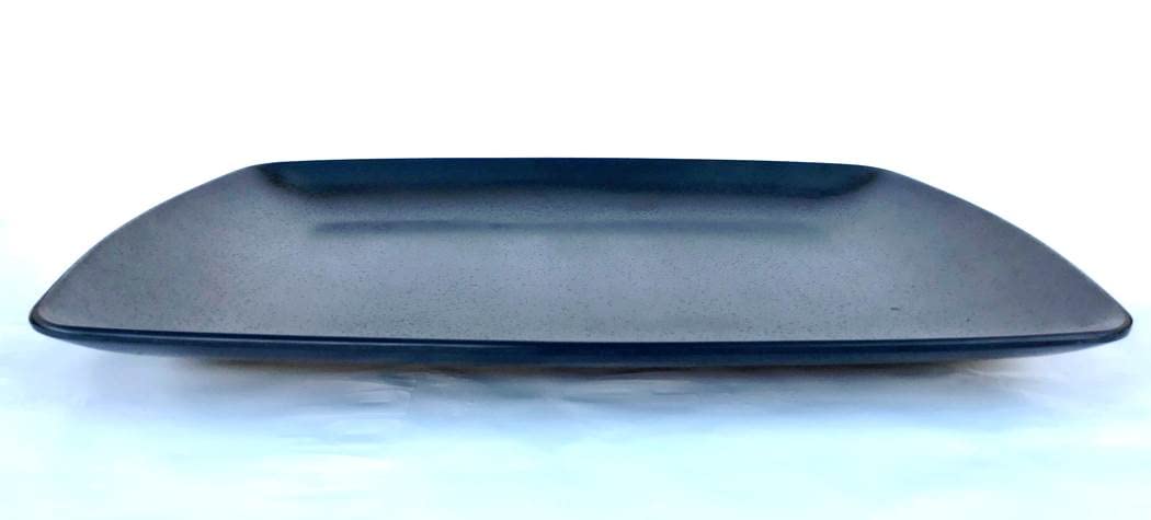 Premium Black Melamine Rectangular Plates - 14.75