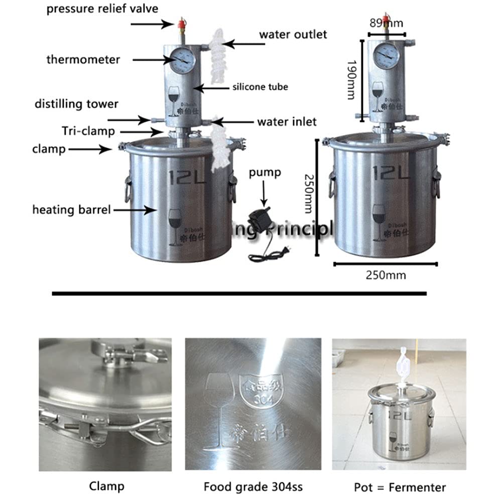 Moonshine Still Kit 60L - Home Alcohol Distiller for Whiskey, Brandy & Moonshine Making - Complete Brewing Equipment for DIY Distillation | Perfect for Home Brewing, Craft Spirits & Small Batch Production