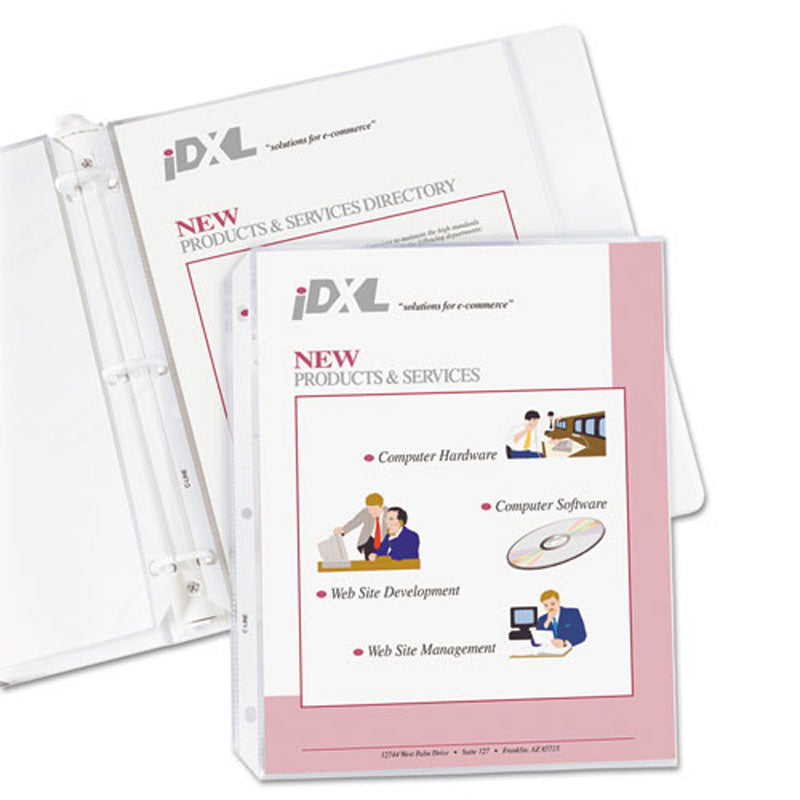 Heavy Duty Top Load Poly Sheet Protectors - Letter Size, Clear, 50-Pack - Ideal for Document Storage, Office Organization & School Projects